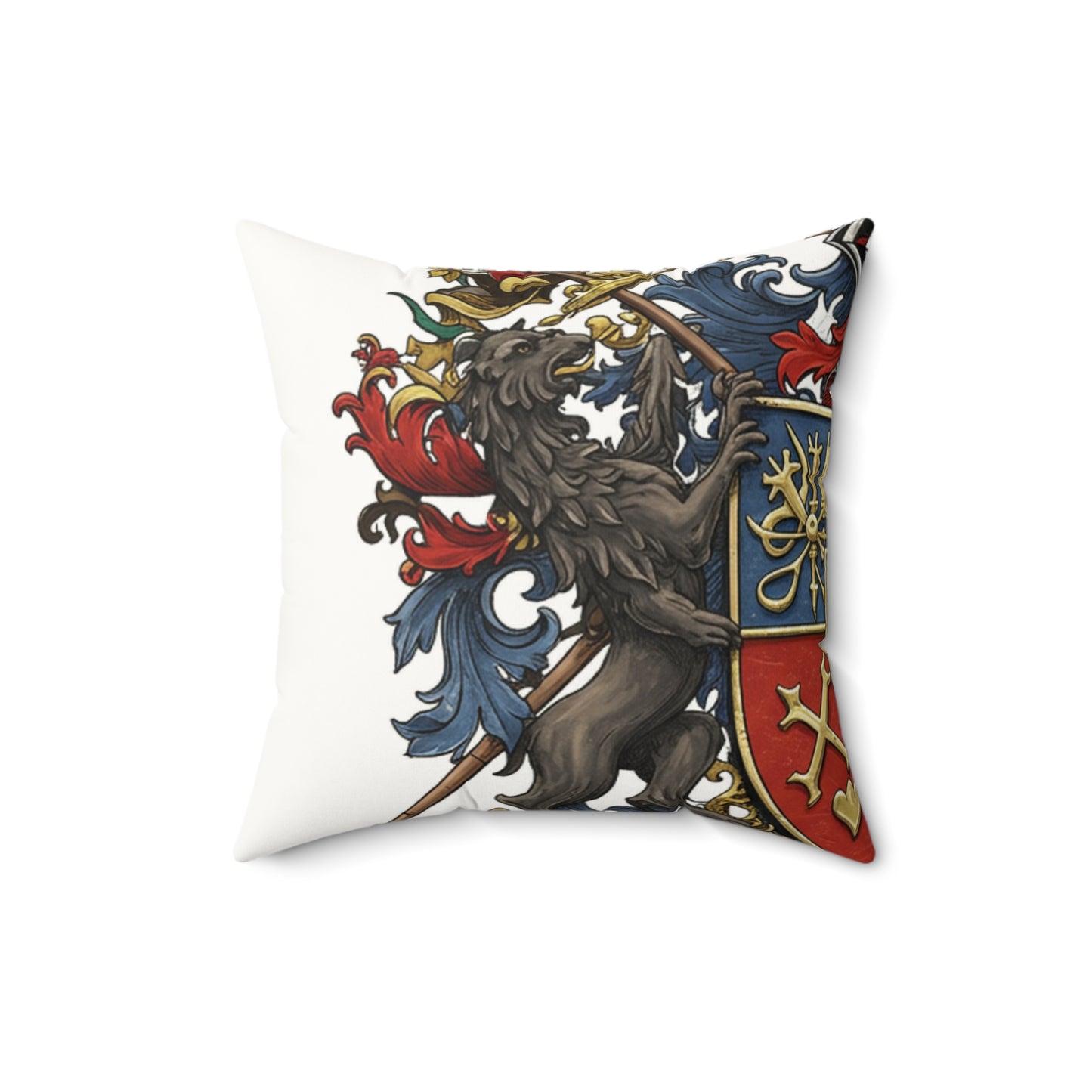 Edgy Elegance: Faux Suede Square Pillow – Guild #37 Edition