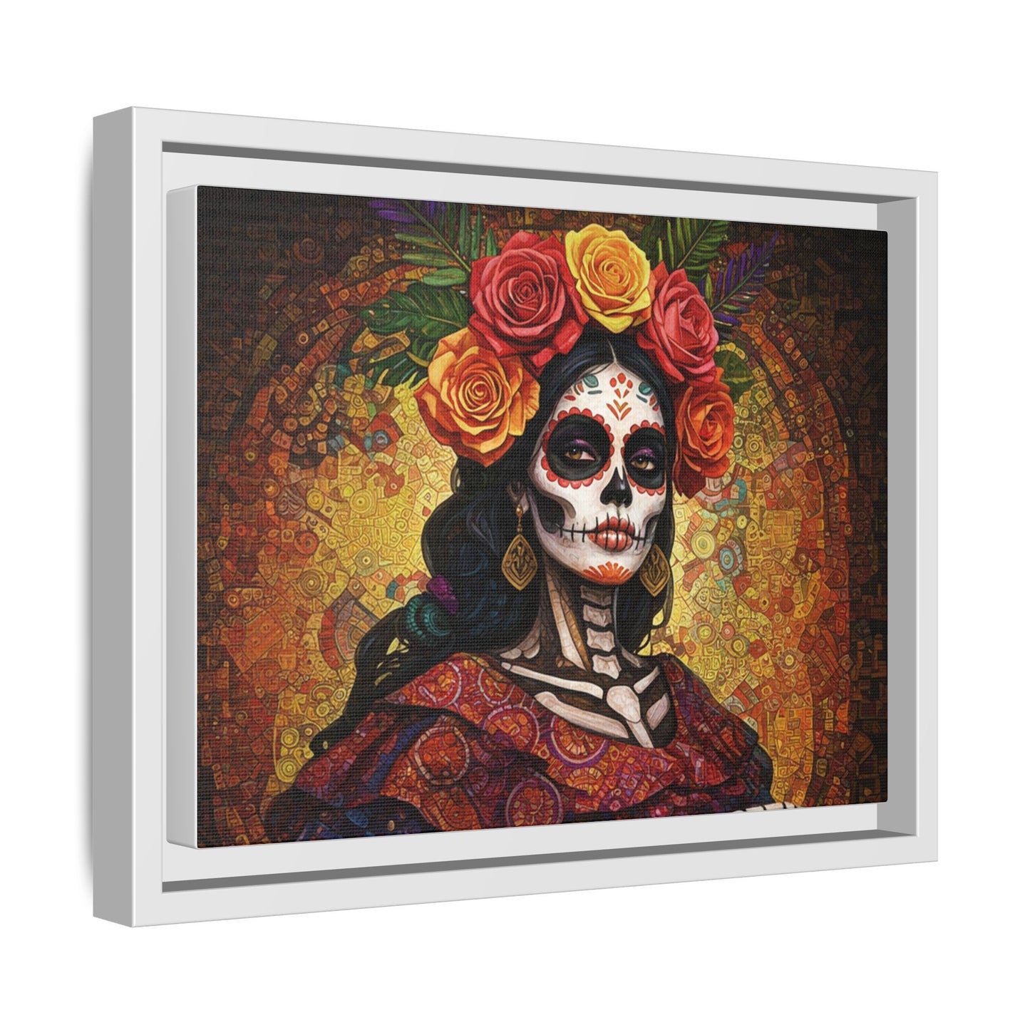 LaCatrina Elegance: Multi-Color Framed Matte Canvas Art