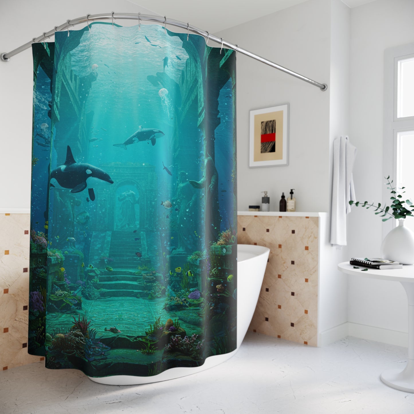 Atlantis Edge: Dive into Mystery Shower Curtain
