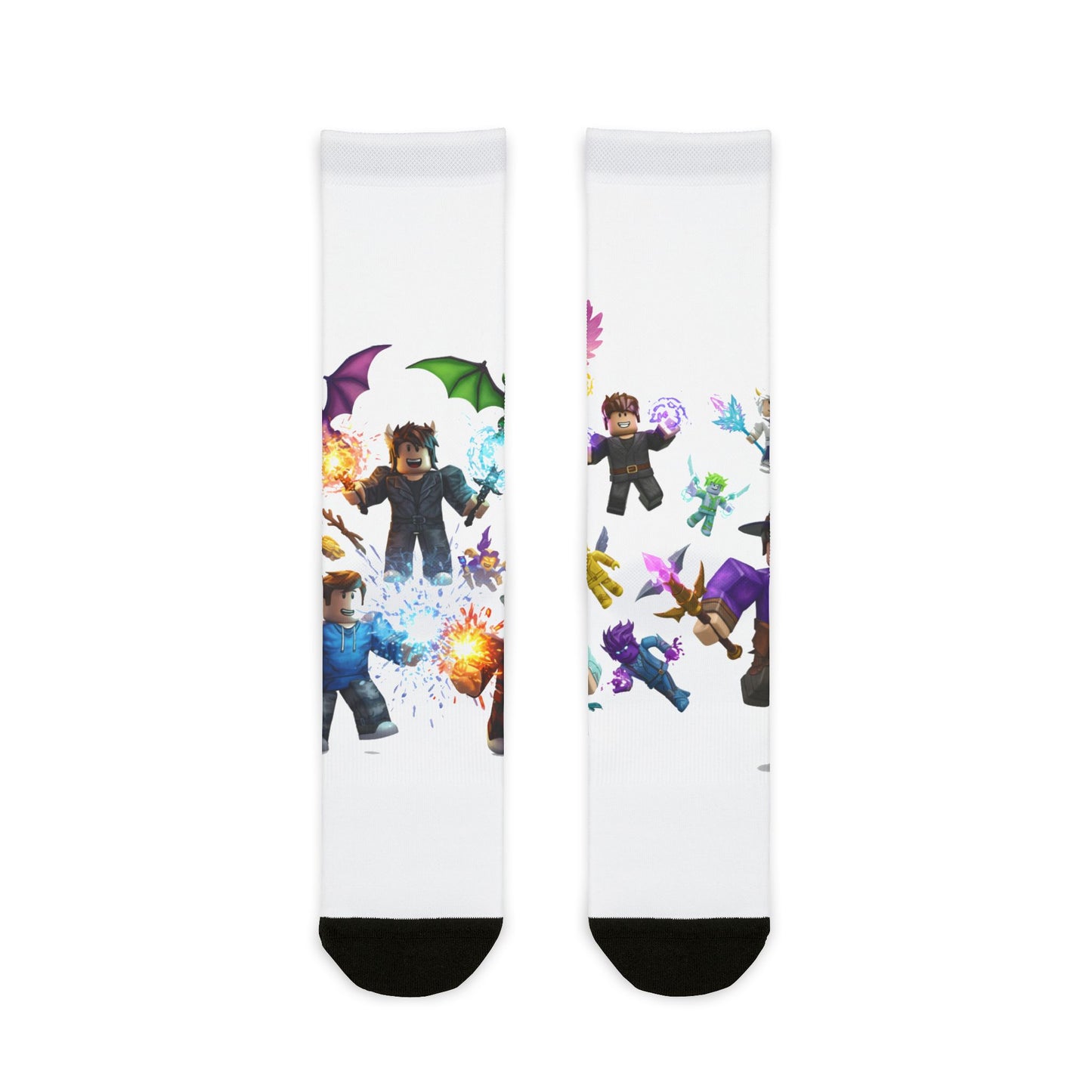 Voxel Vibe Explosion Crew Socks - Edgy Design Fusion