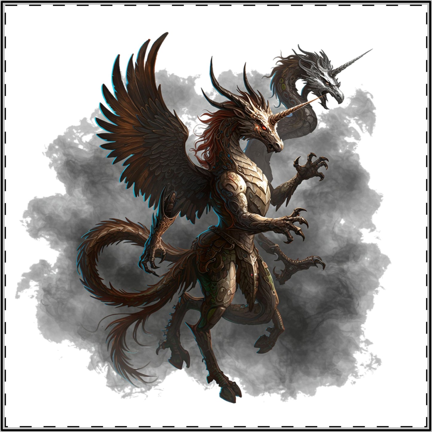 Mythical Beasts Unleashed - Edgy Satin Poster