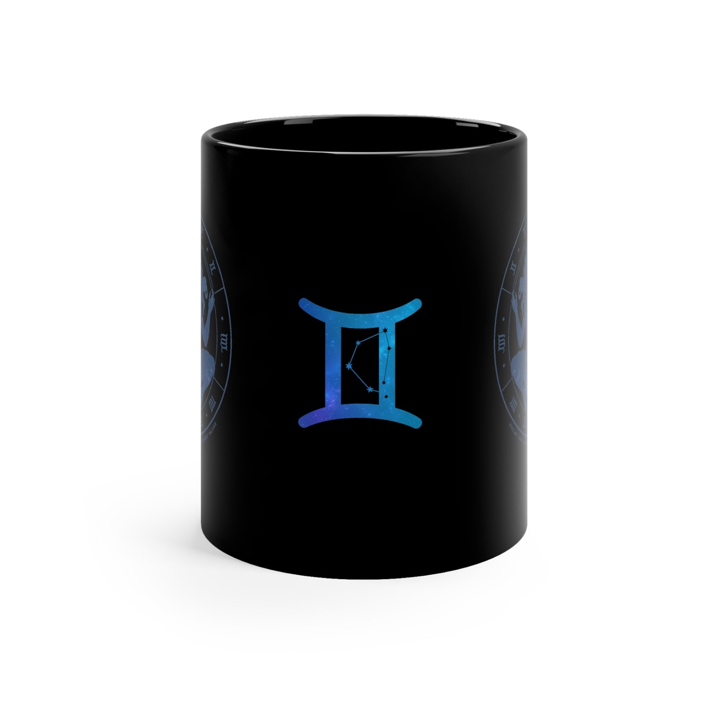 Gemini Zodiac Black Coffee Mug, Astrology Gift, 11oz Horoscope Mug, Celestial Decor, Unique Star Sign Mug, Birthday Gift for Gemini