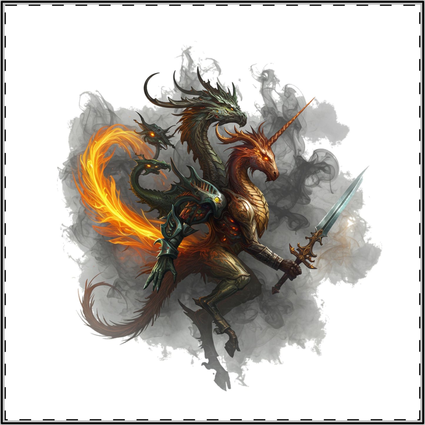 Mystic Shadows: Edgy Mythical Beasts Satin Poster