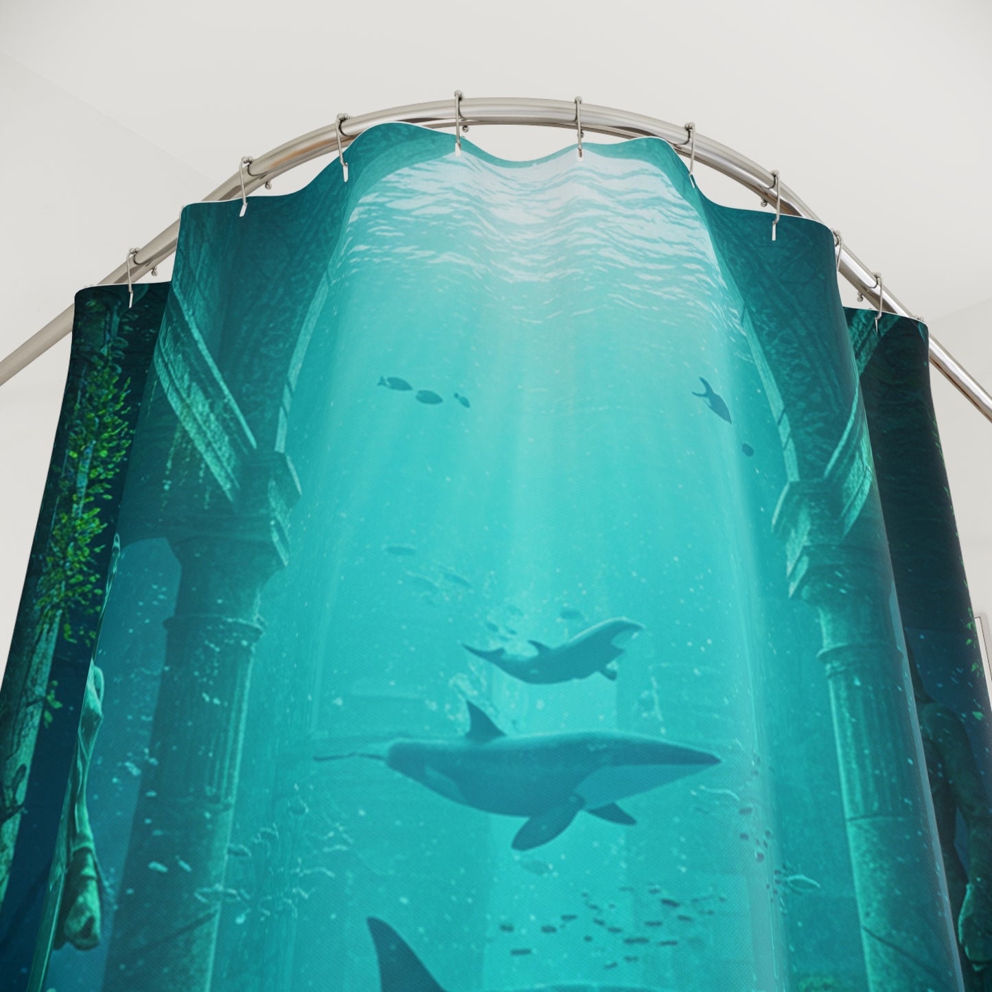 Atlantis Edge: Dive into Mystery Shower Curtain