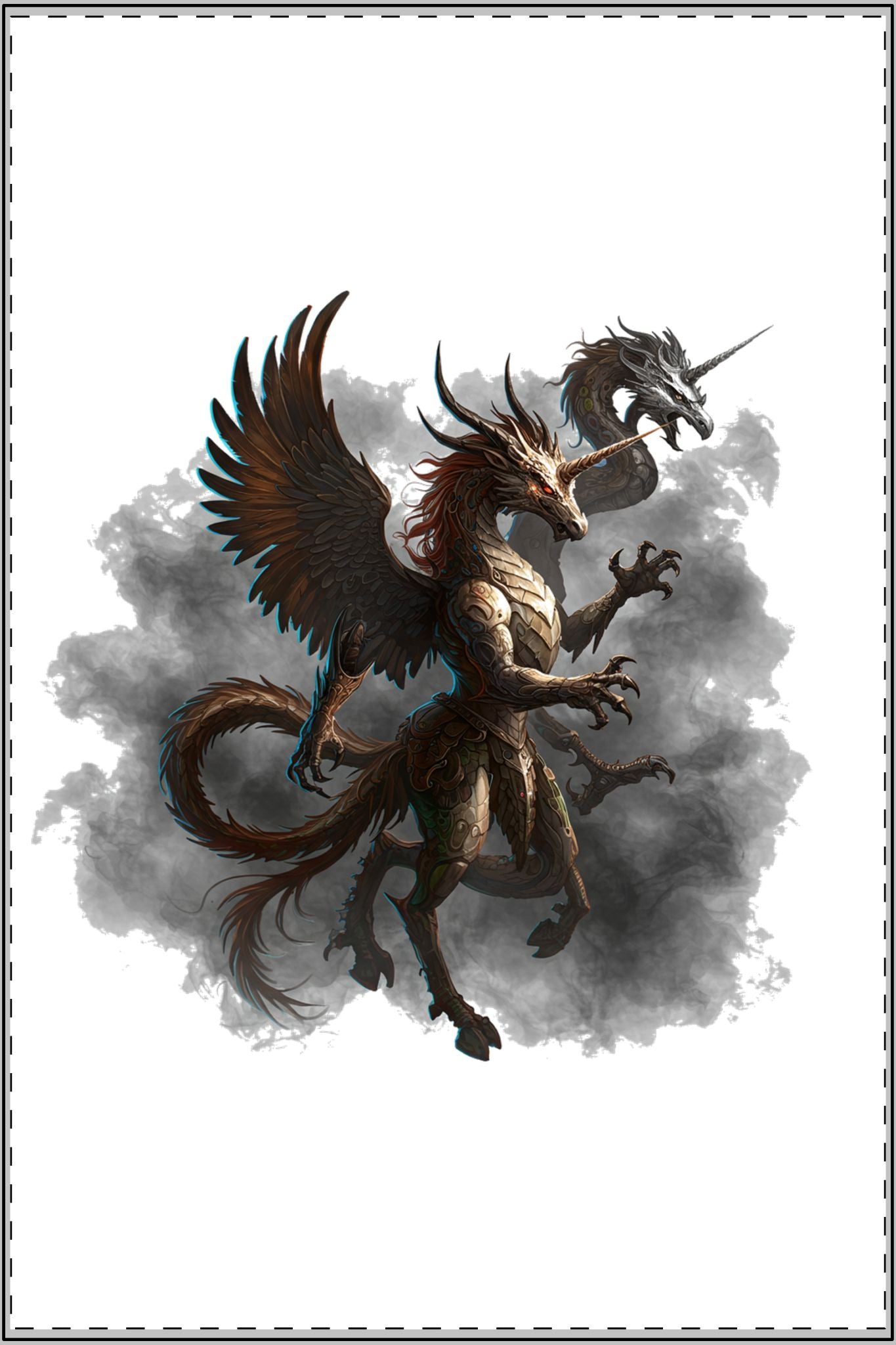 Mythical Beasts Unleashed - Edgy Satin Poster