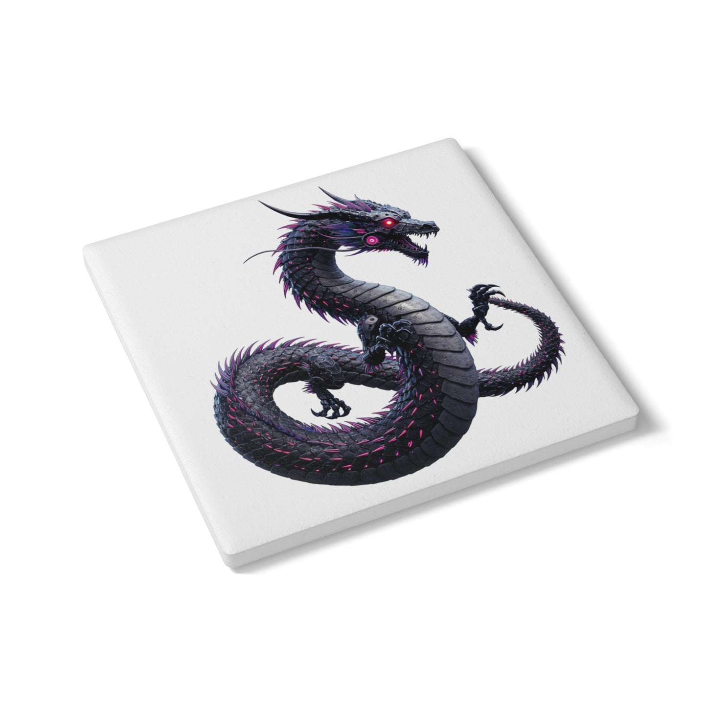 Cyber Dragon Flight Ceramic Coaster - Casual Style