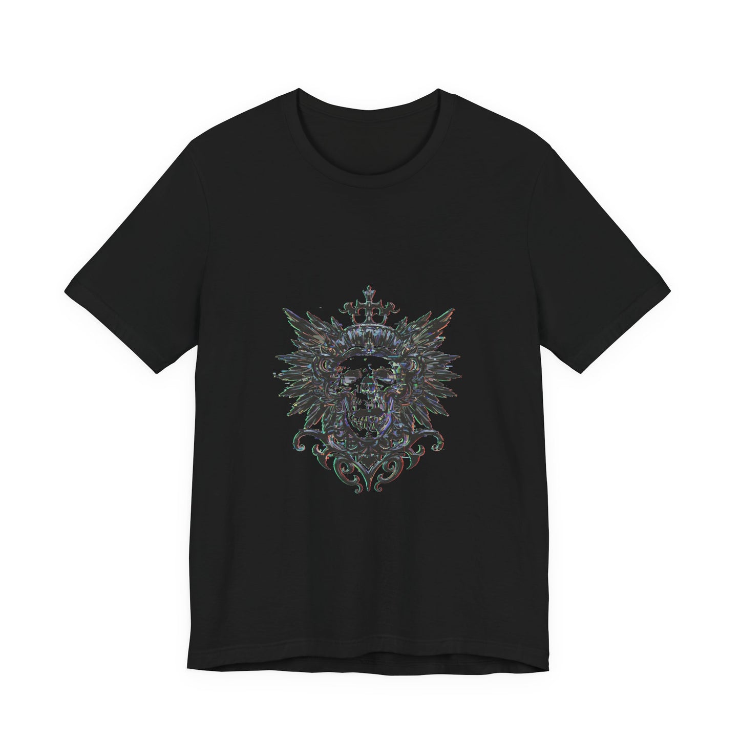 Glitch Heraldry Fusion Tee - Trendy Unisex Edition