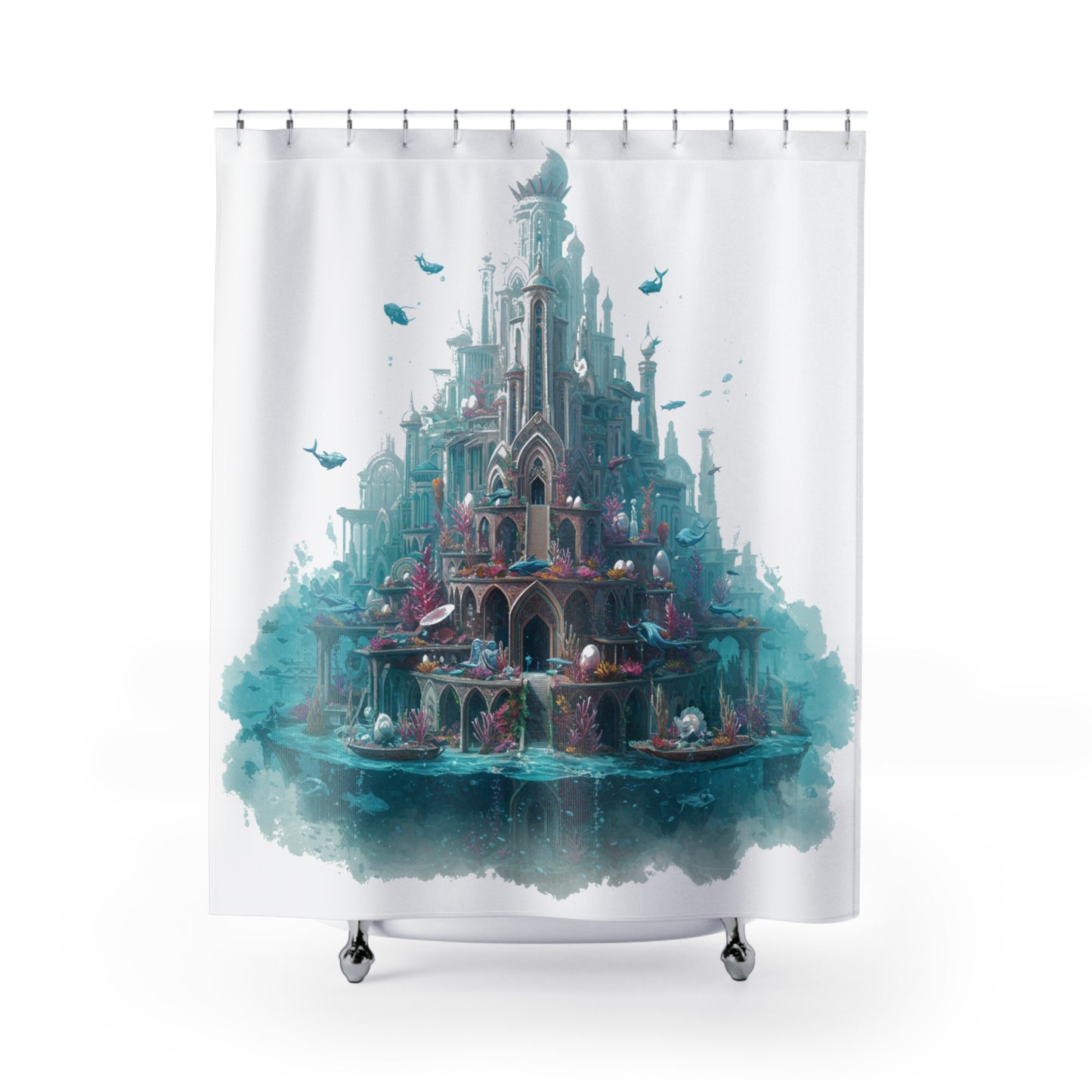 Mystic Atlan Fantasy Shower Curtain – Edgy Epic Design #18