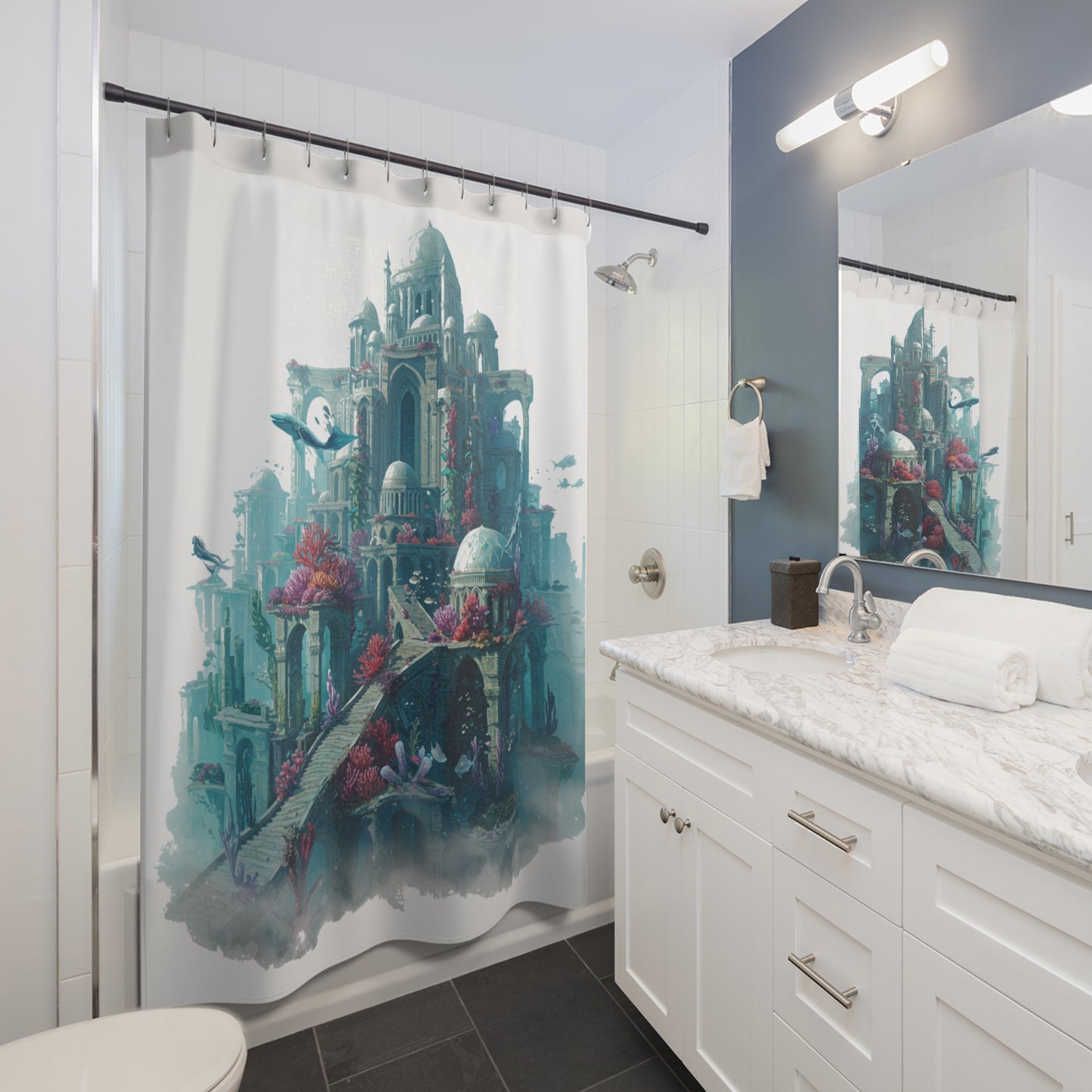 Mystic Atlan Fantasy Shower Curtain - Edgy Elegance #7