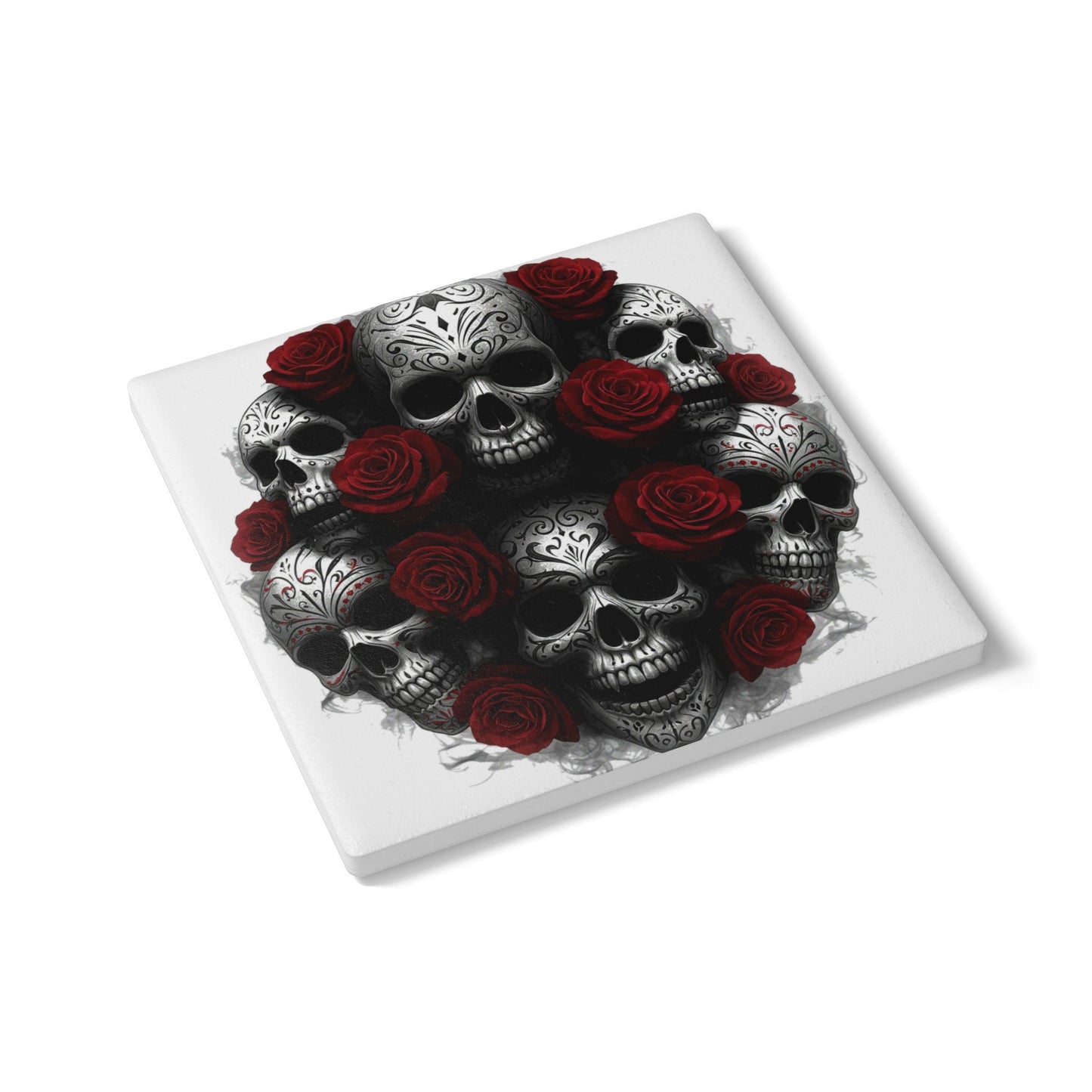 LaCatrina Edge: Dark Elegance Ceramic Coaster