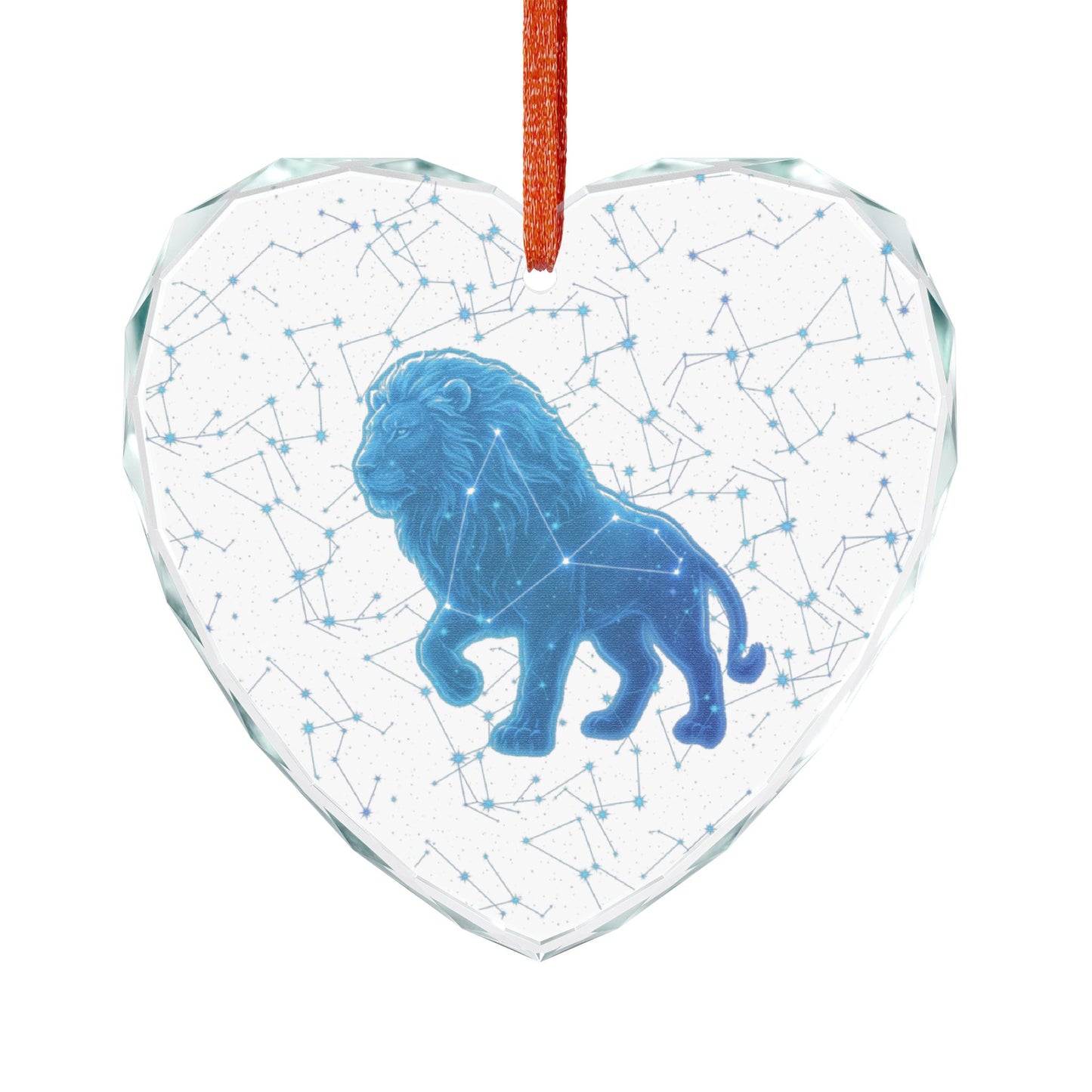 Leo Zodiac Edge: Crystal Glass Ornament