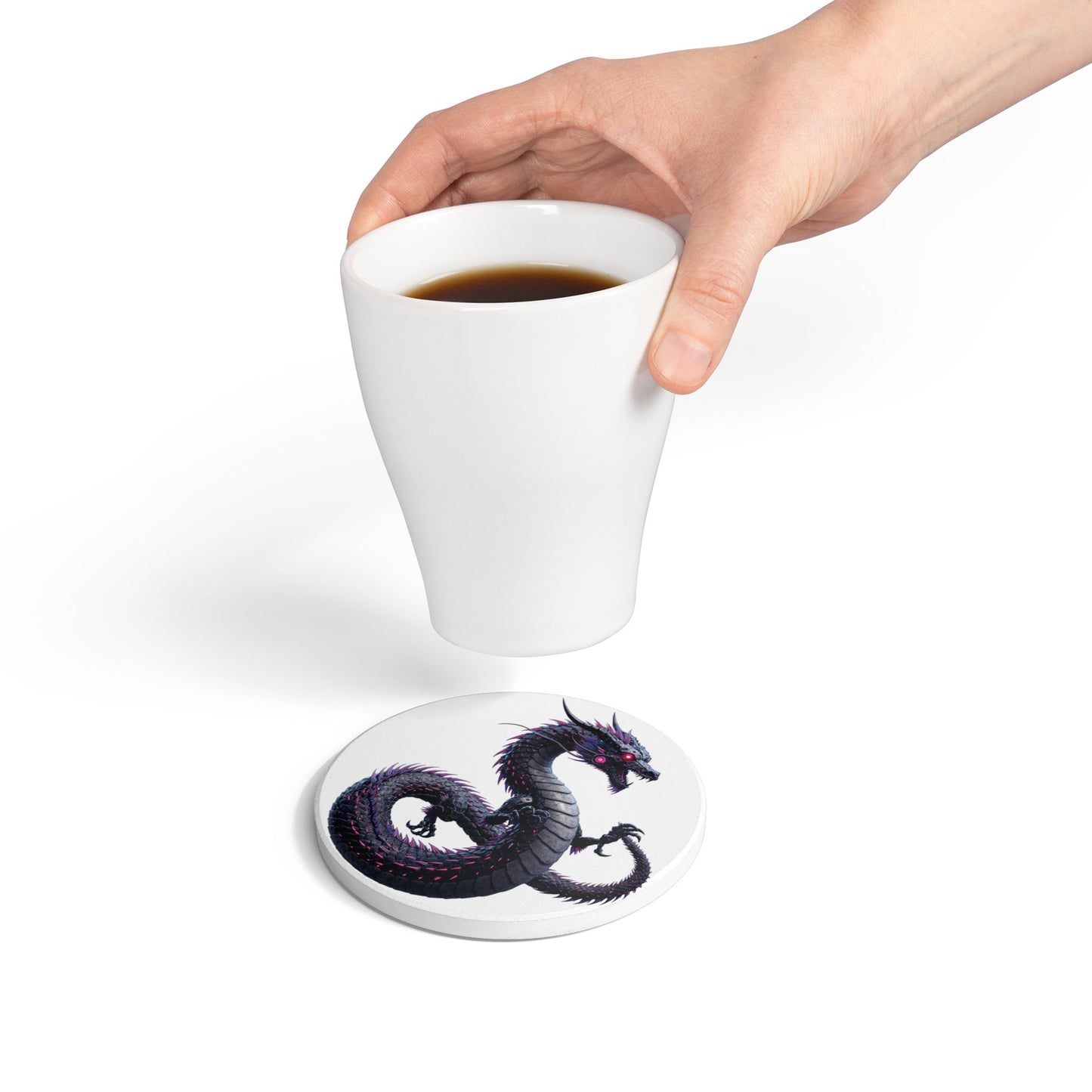 Cyber Dragon Flight Ceramic Coaster - Casual Style
