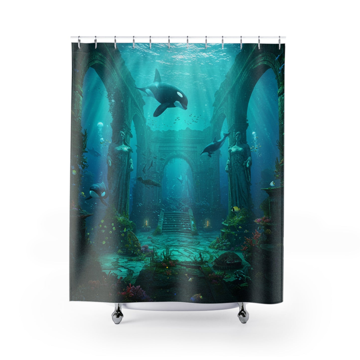 Atlantis Edge: Dive into Mystery Shower Curtain