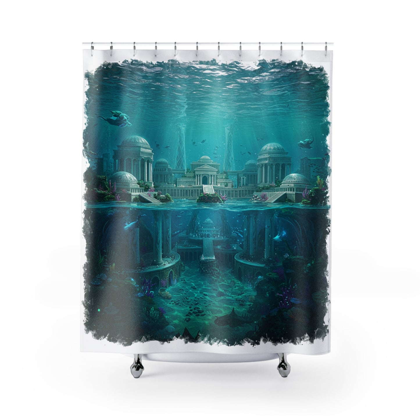Mystic Atlantean Dream Shower Curtain - Edgy Epic Fantasy Design