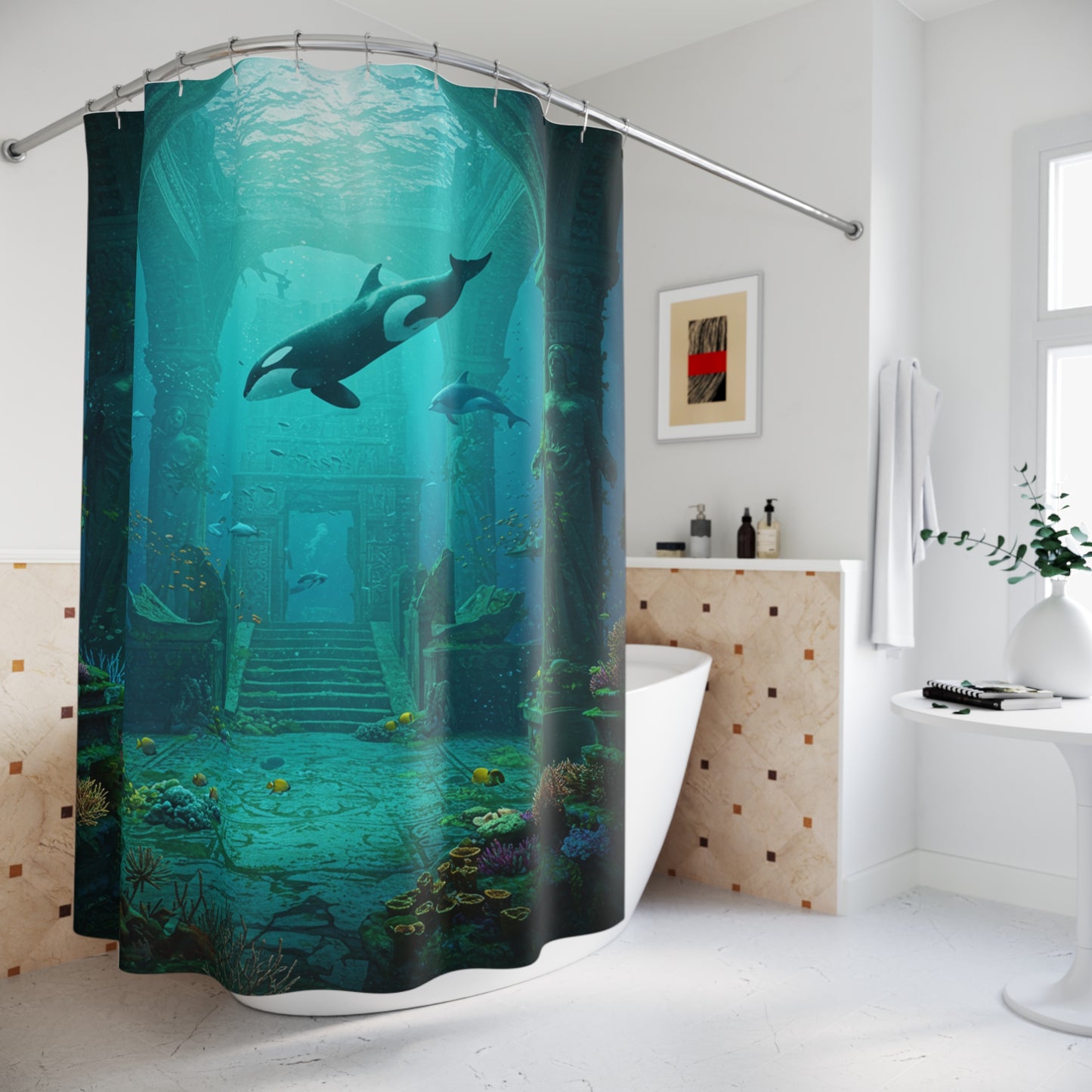 Atlantis Edge: Dive into Mystery Shower Curtain