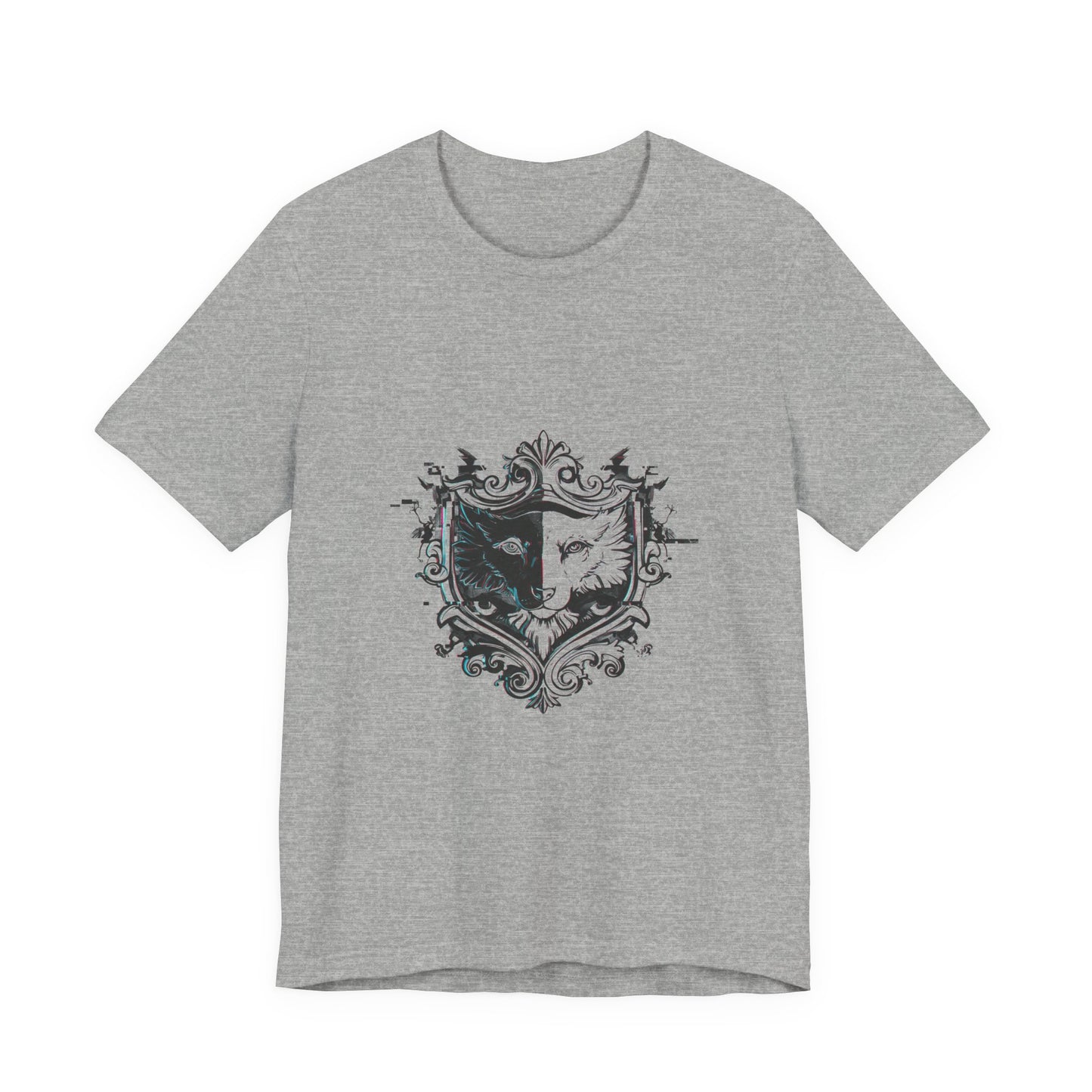 Glitch Heraldry Unisex Tee: Futuristic Fashion Fusion