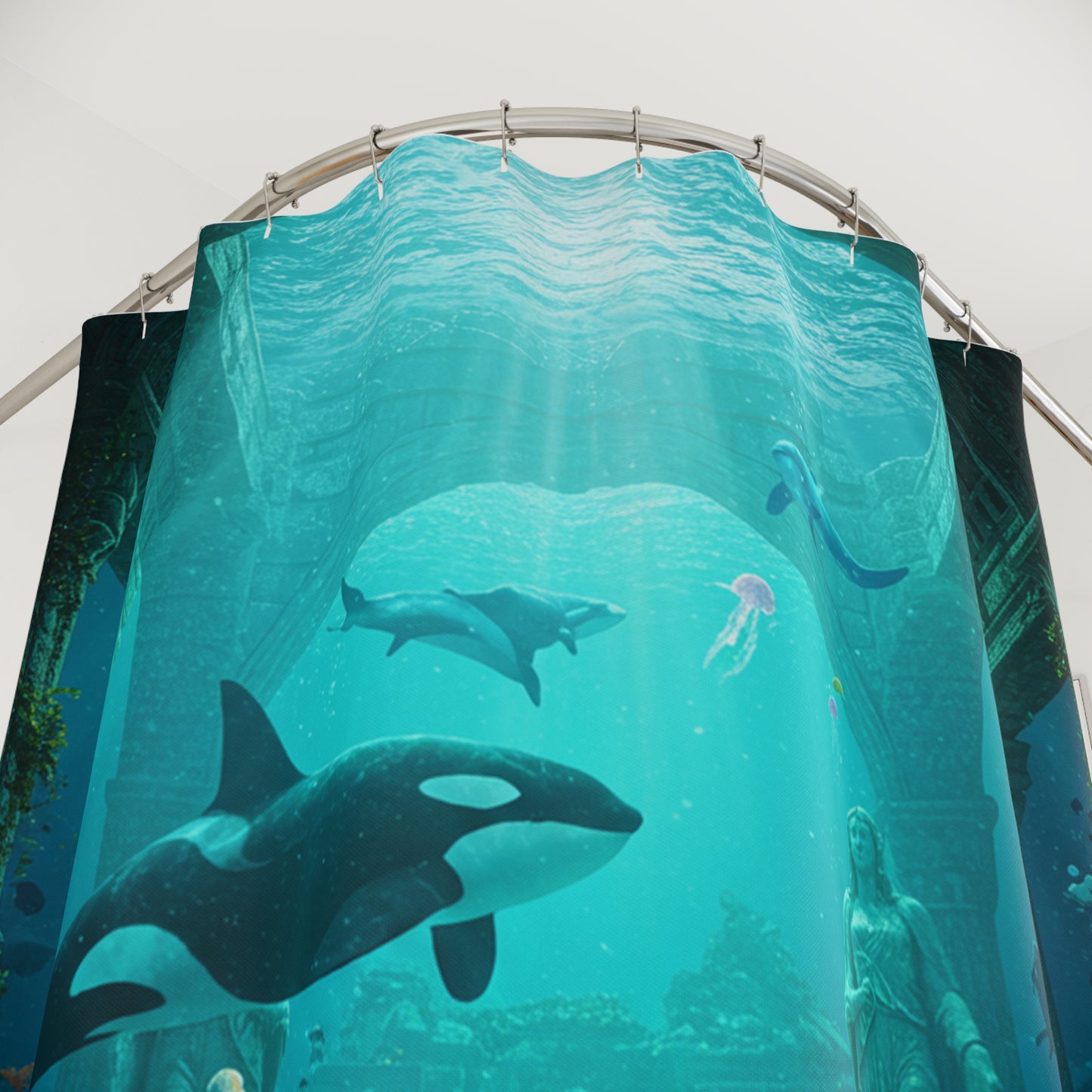 Atlantis Edge: Dive Into Mystery Shower Curtain