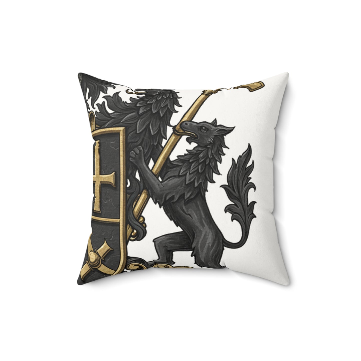Edgy Elegance: Dual Guild Faux Suede Pillow