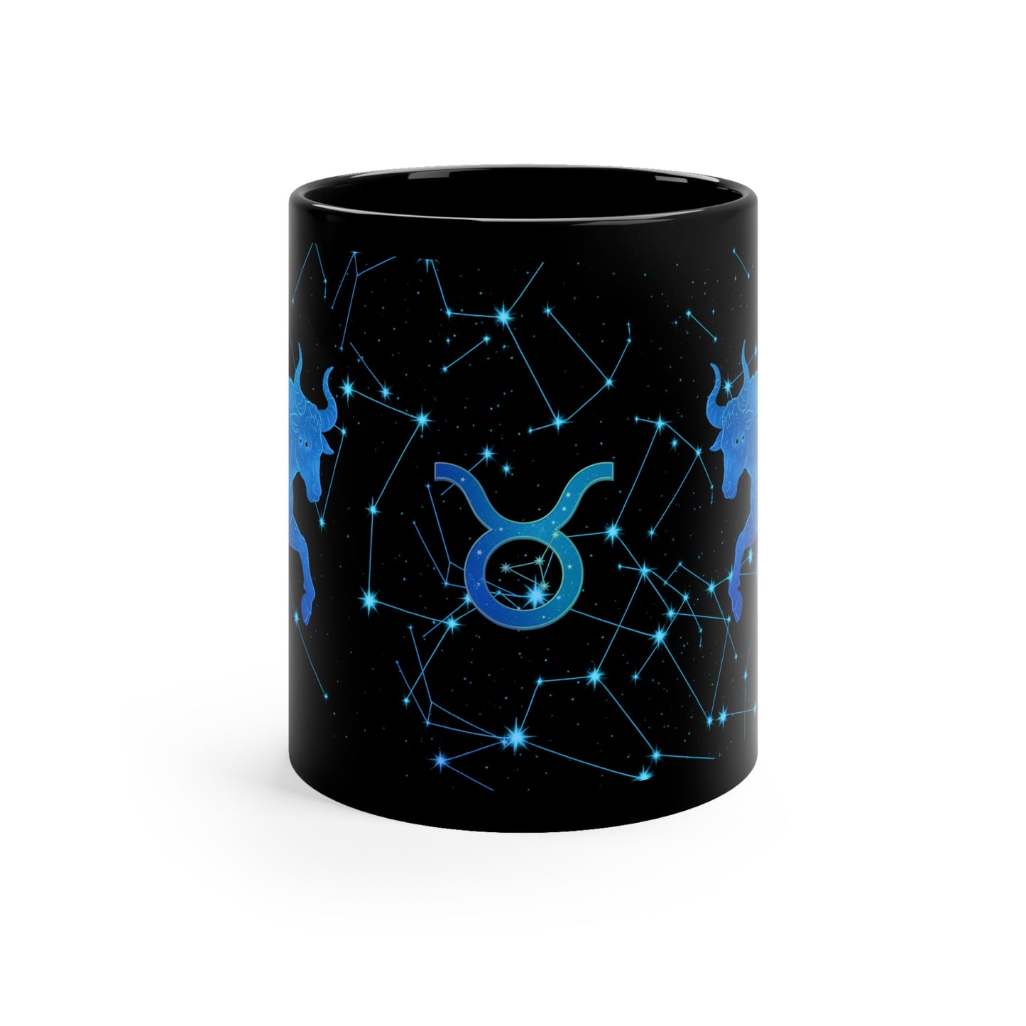 Starry Night Edition - Zodiac Taurus Coffee Mug, Astrology Gift, Horoscope Mug, Black 11oz Mug, Star Sign Present