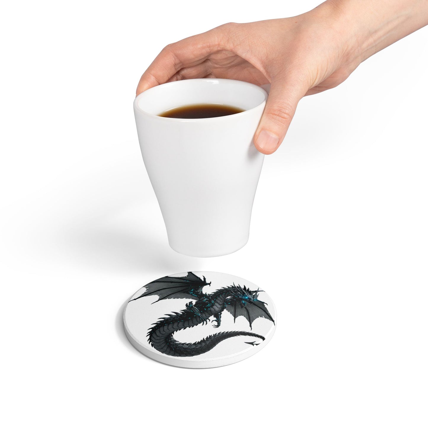 Cyber Dragon Nights Ceramic Coaster