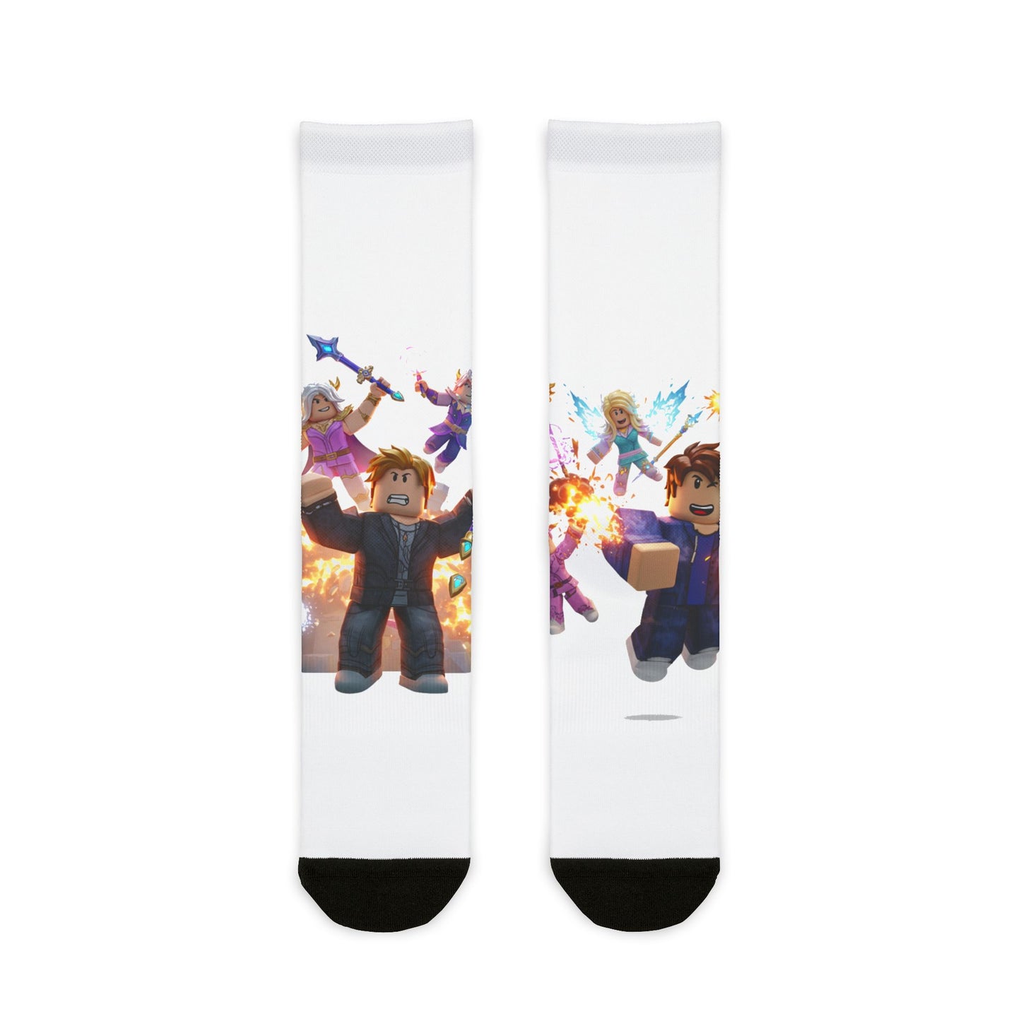 Pixel Powerhouse Crew Socks - Edgy Voxel Design