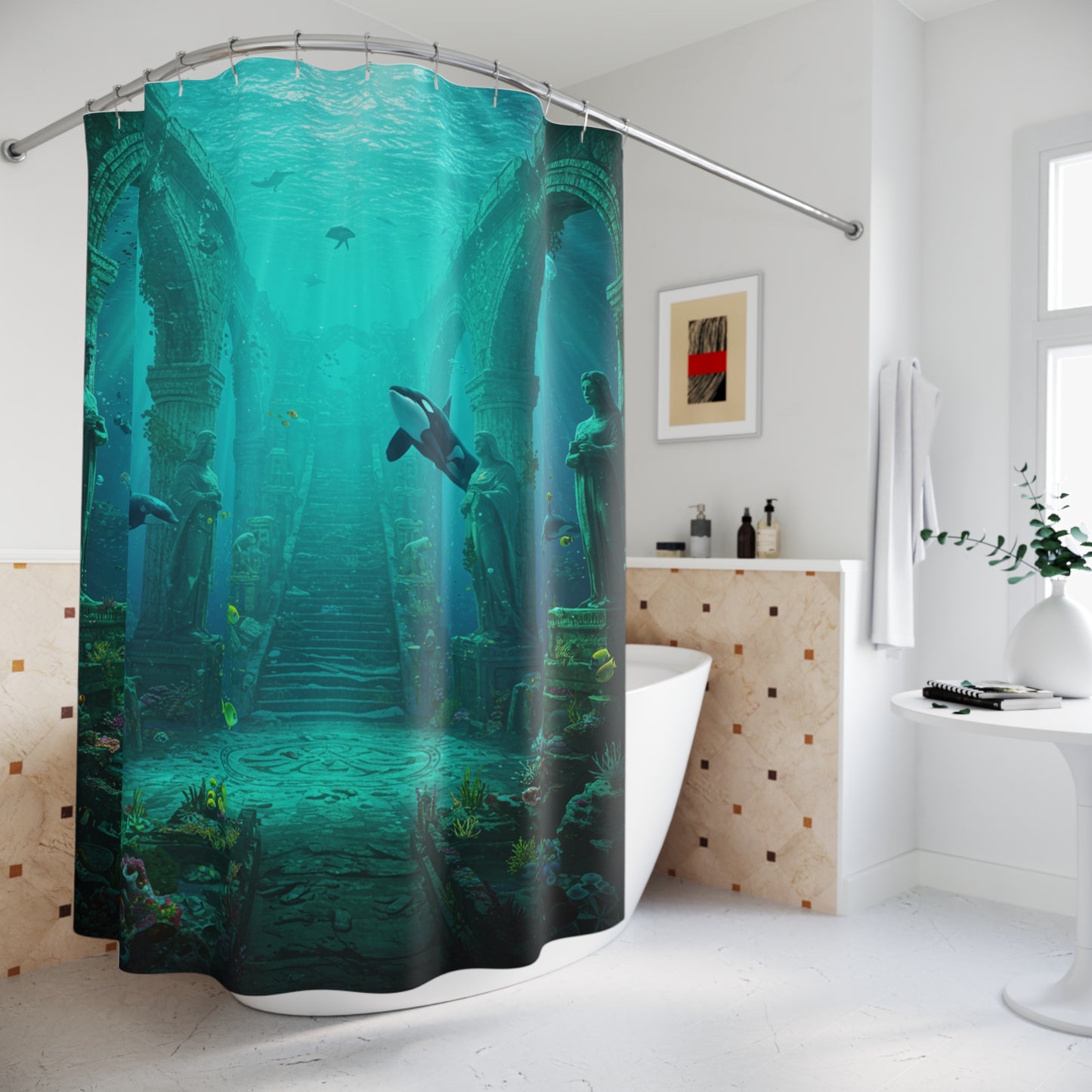 Atlantis Edge: Dive into Mystery Shower Curtain