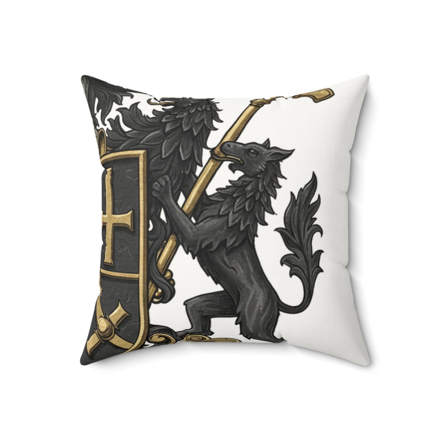 Edgy Elegance: Dual Guild Faux Suede Pillow
