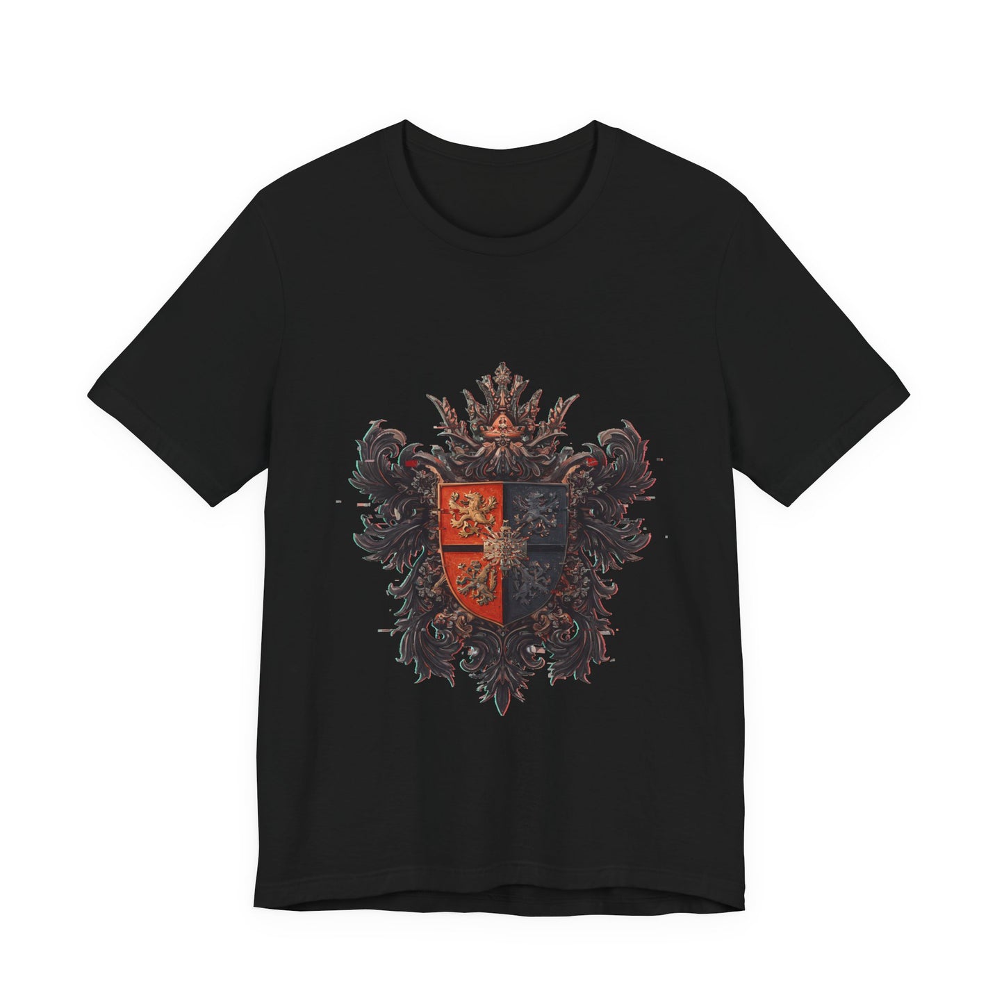 Guild Emblem Fusion Tee - Trendy Unisex Jersey with Unique Sleeve Print