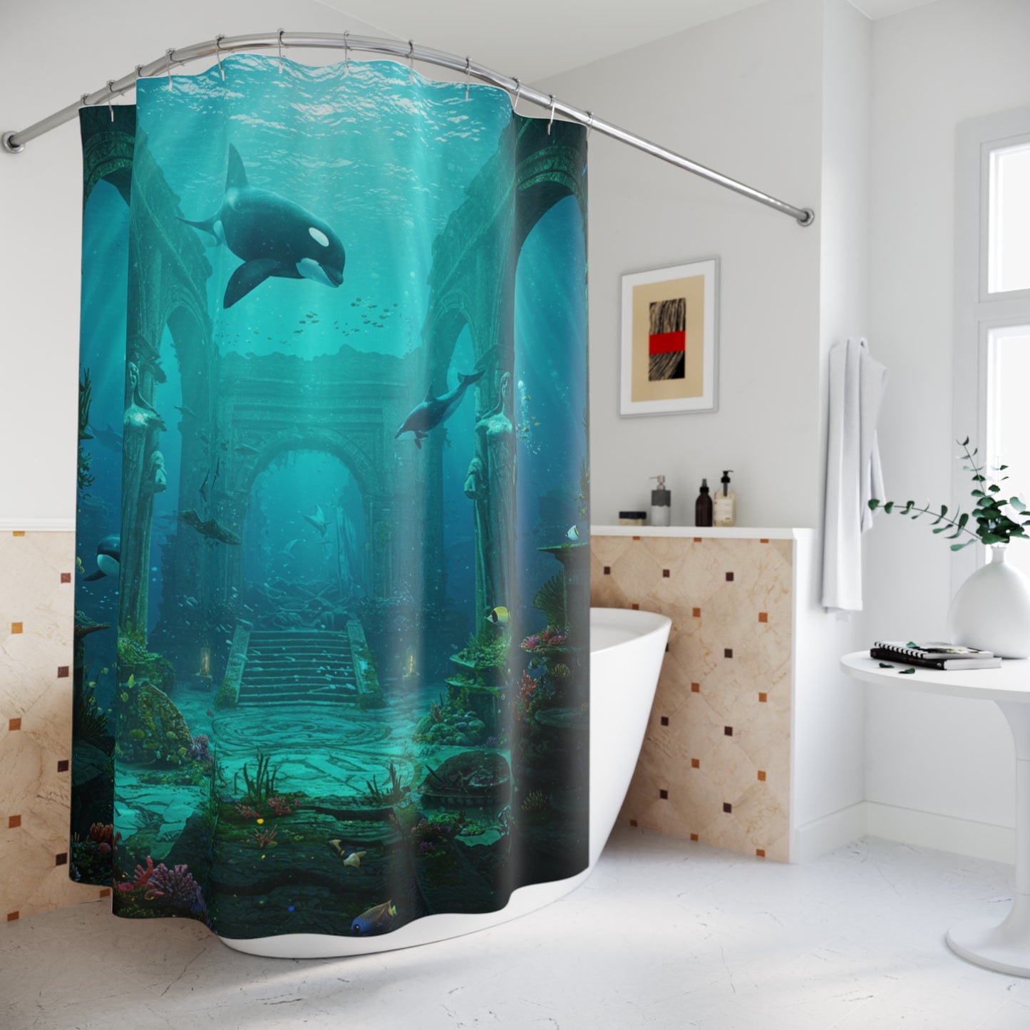 Atlantis Edge: Dive into Mystery Shower Curtain