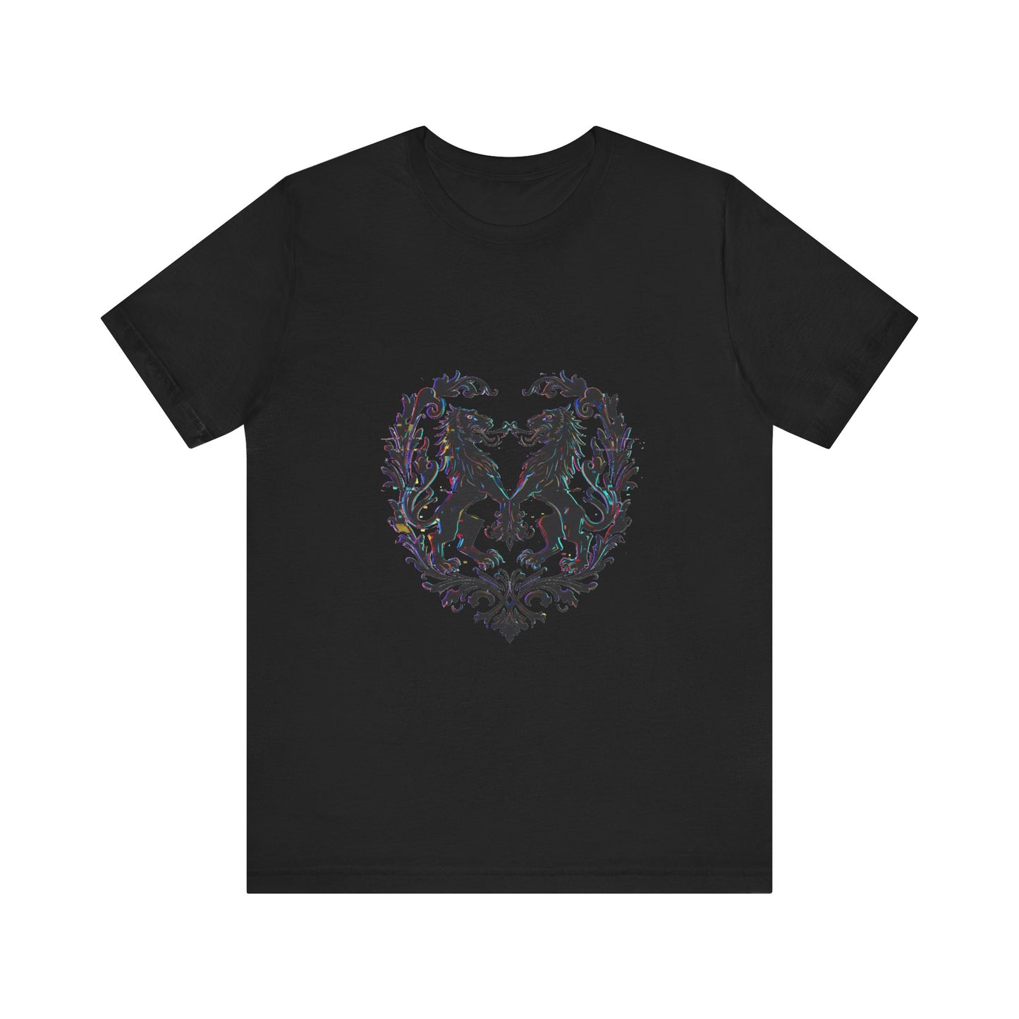 Glitch Heraldry Unisex Tee: Trendy Fusion Style