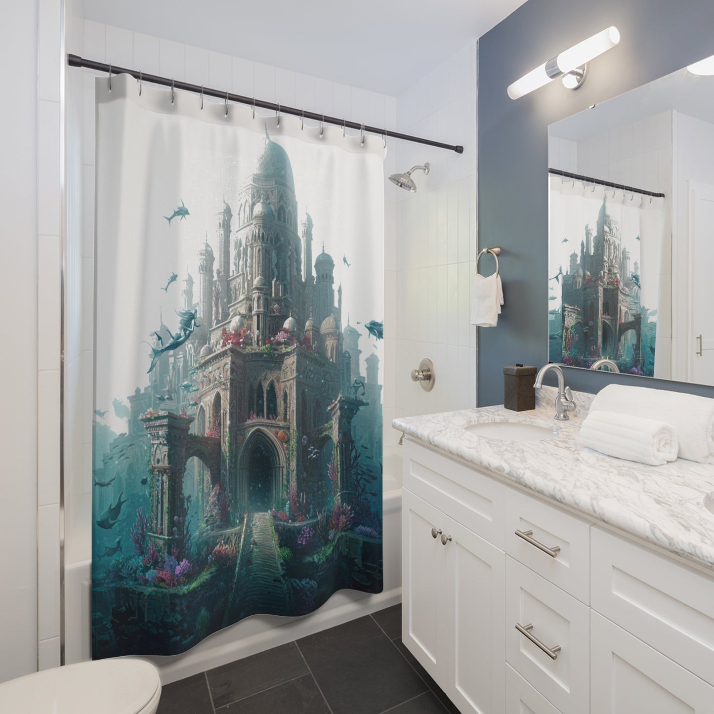 Mystic Atlan Warrior Shower Curtain