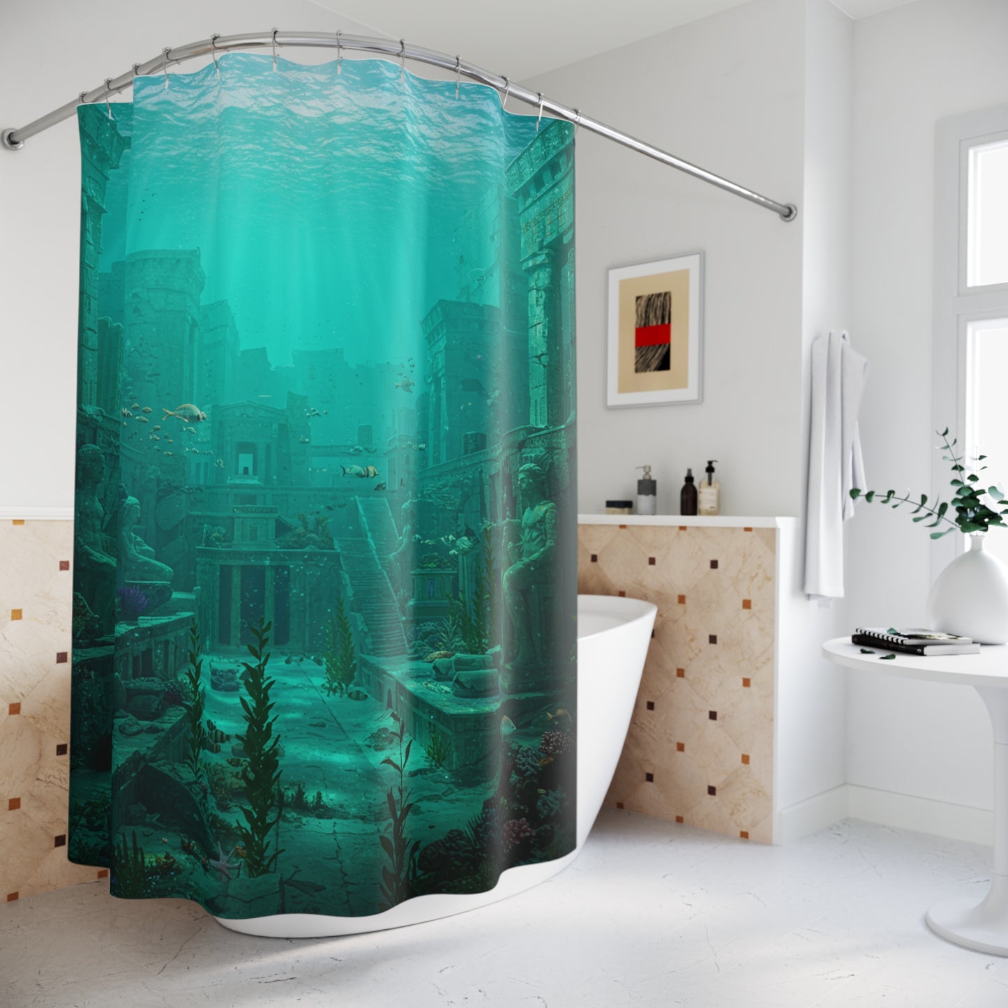 Atlantis Unveiled: Edgy Urban Shower Curtain