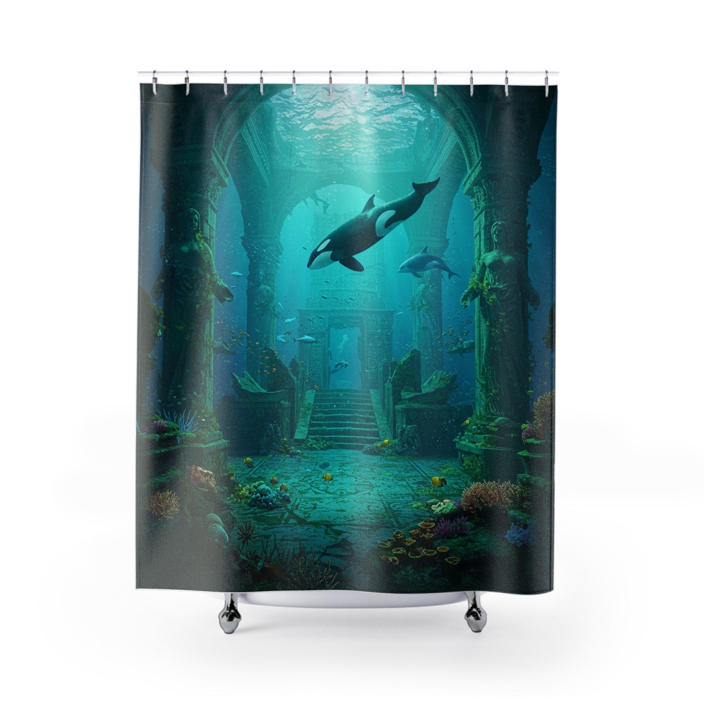 Atlantis Edge: Dive into Mystery Shower Curtain