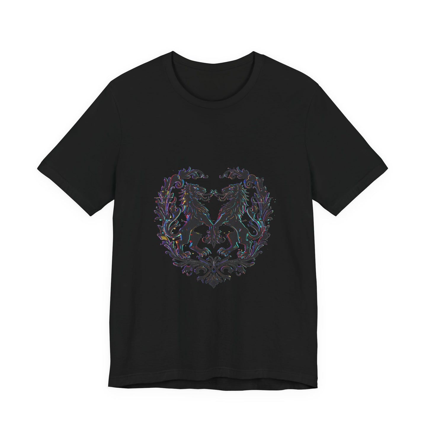 Glitch Heraldry Unisex Tee: Trendy Fusion Style