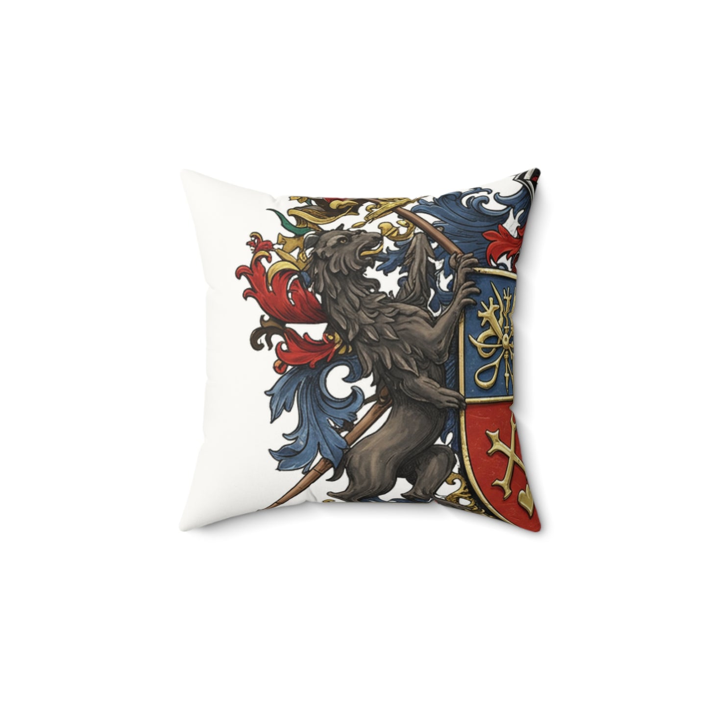 Edgy Elegance: Faux Suede Square Pillow – Guild #37 Edition