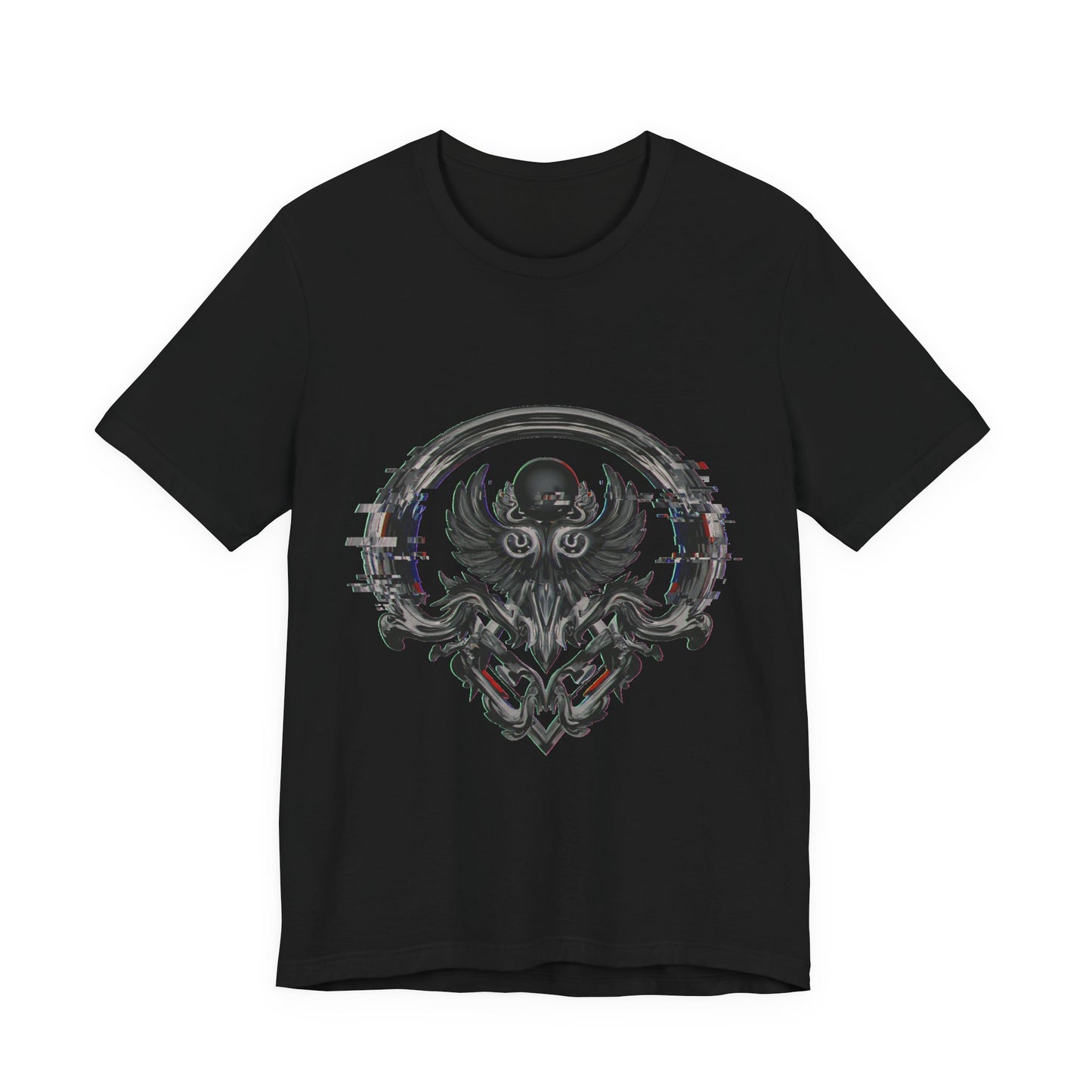 Glitch Heraldry Unisex Tee – Trendy Fusion Style