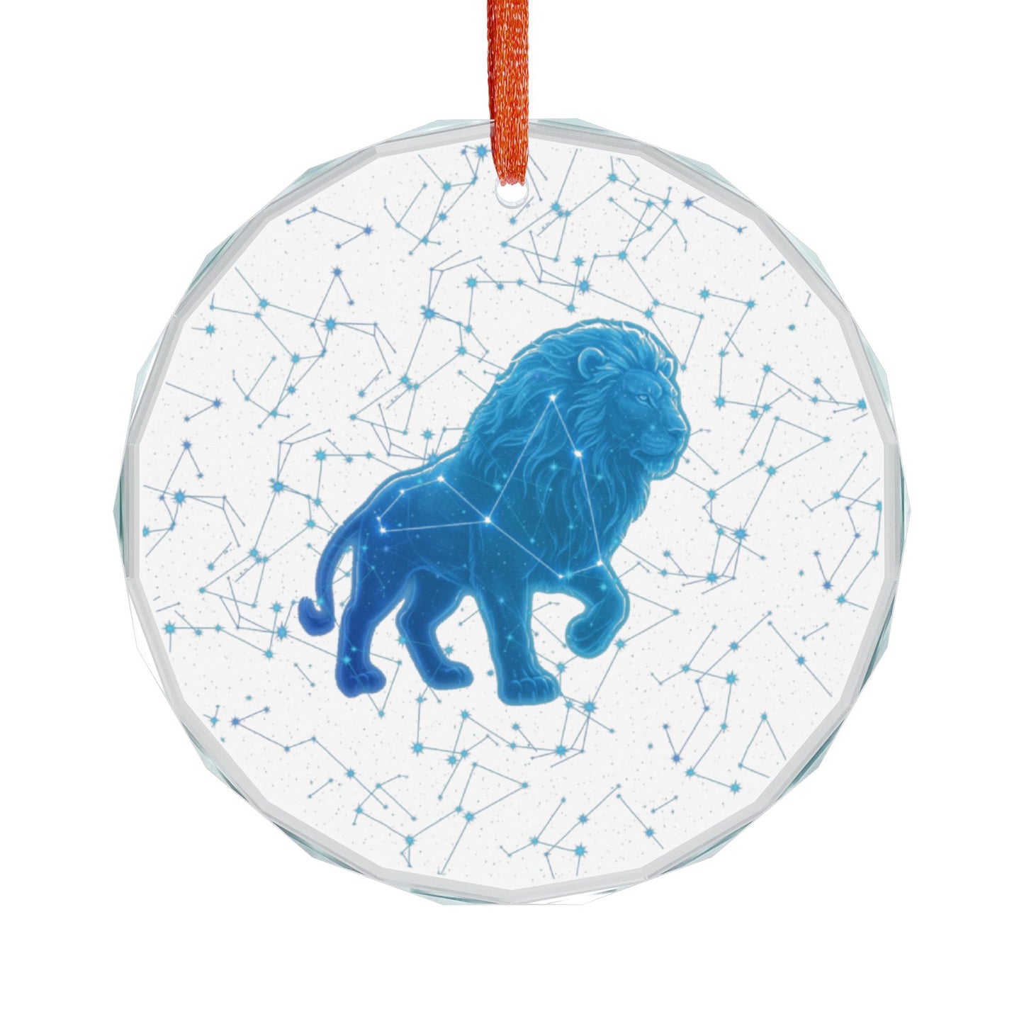 Leo Zodiac Edge: Crystal Glass Ornament