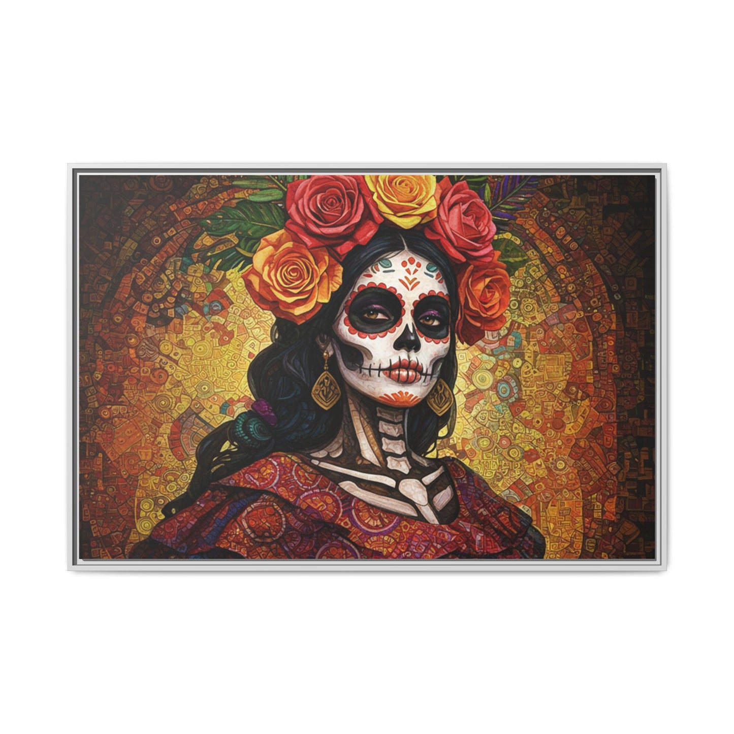 LaCatrina Elegance: Multi-Color Framed Matte Canvas Art