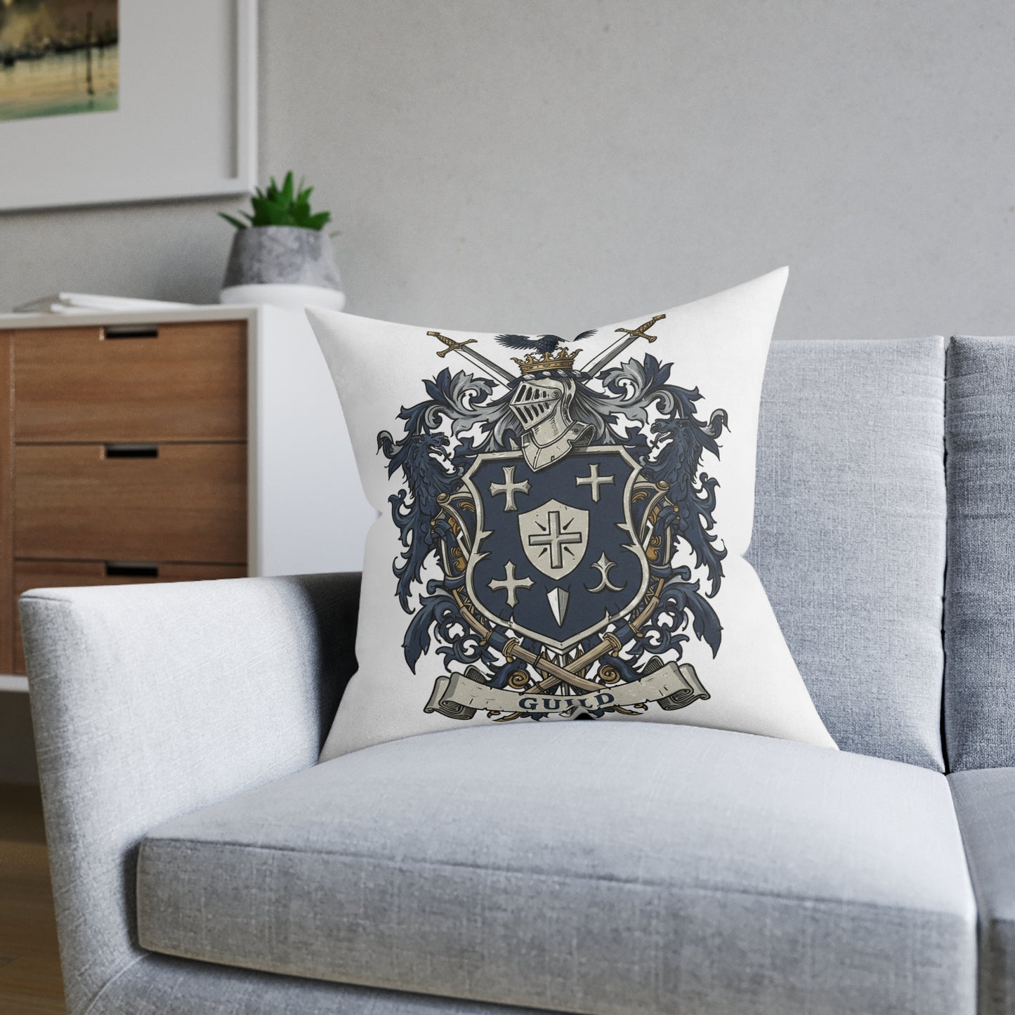 Guild Edge: Dual-Sided Design Square Pillow #11