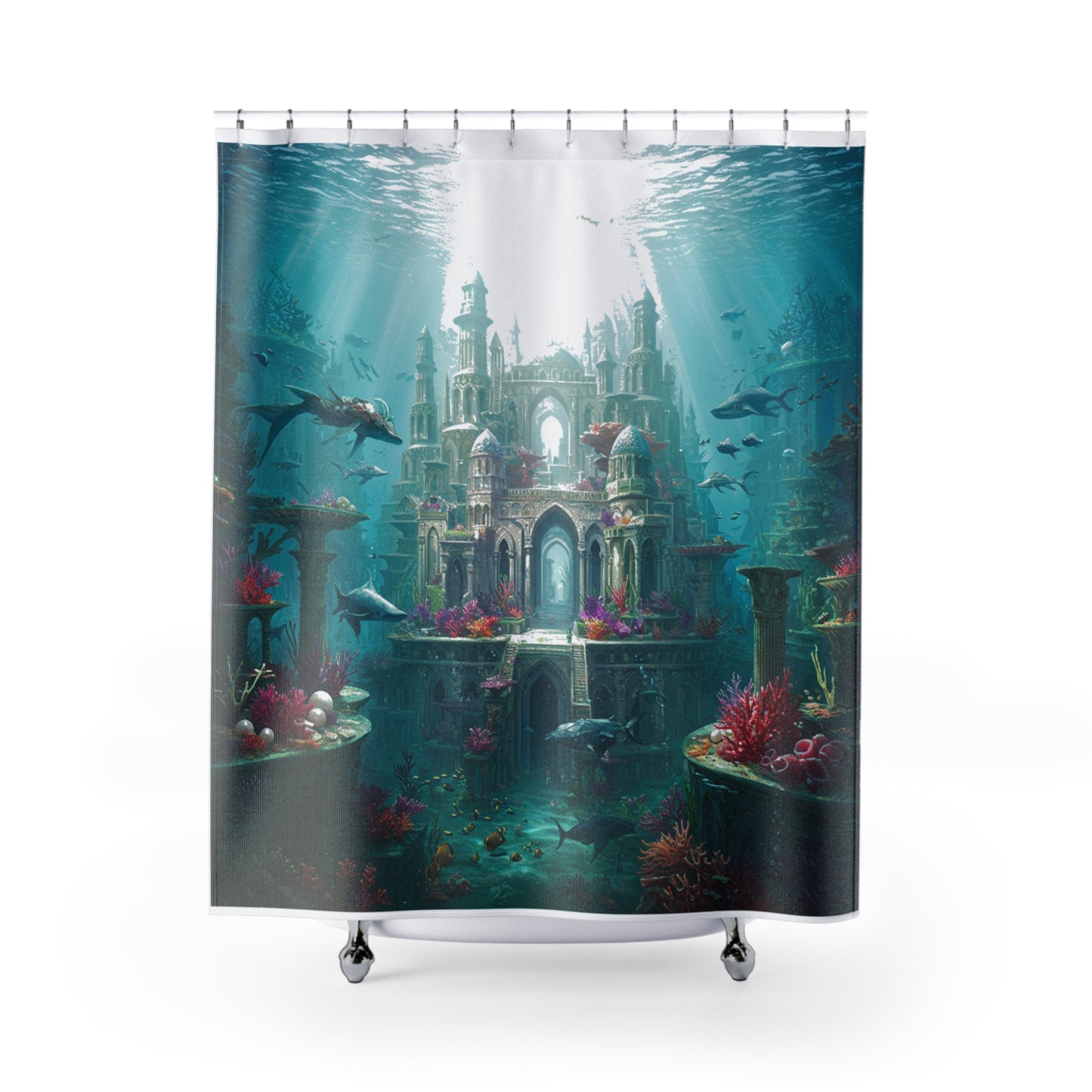 Mystic Atlan Fantasy Shower Curtain – Edgy Edition
