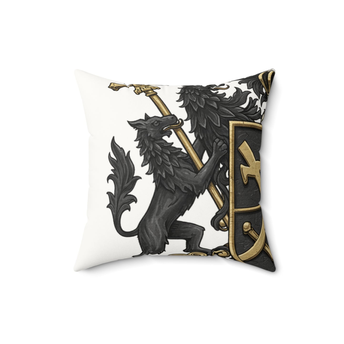 Edgy Elegance: Dual Guild Faux Suede Pillow