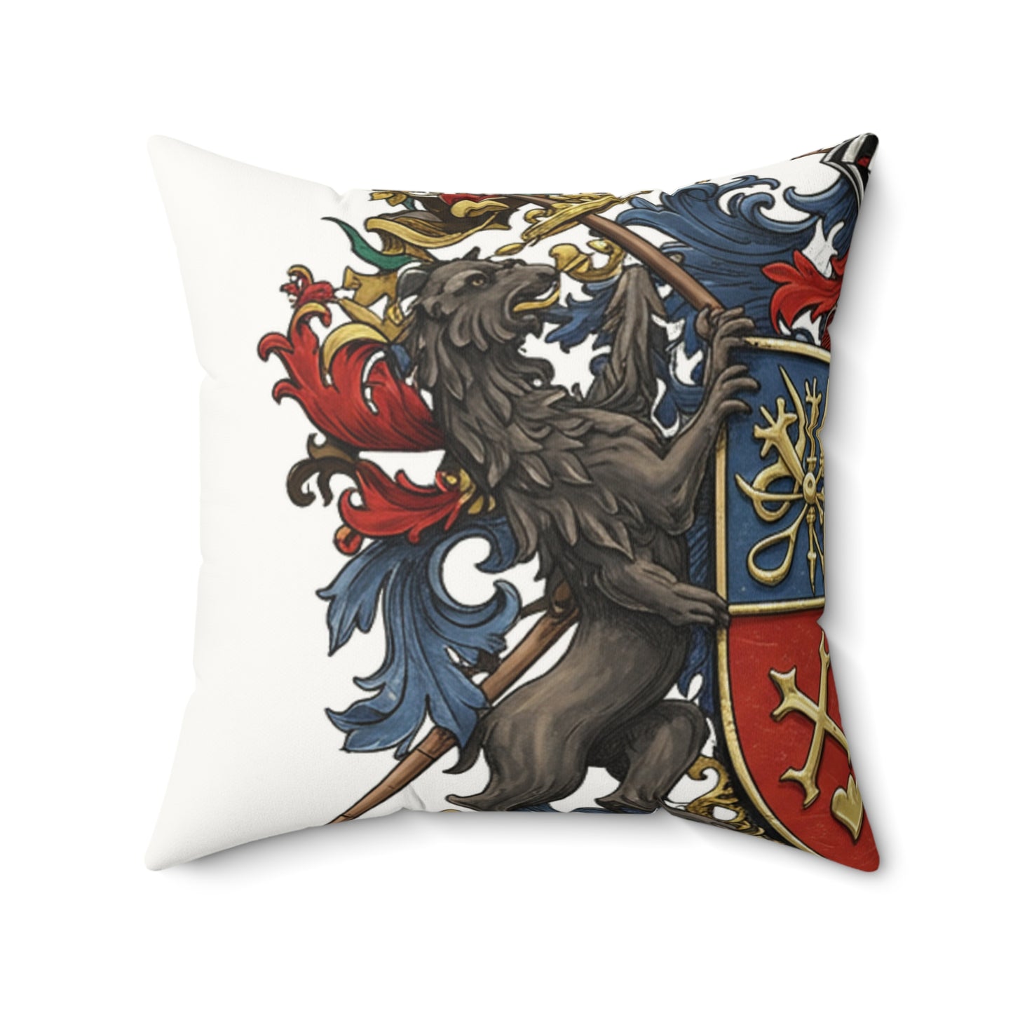 Edgy Elegance: Faux Suede Square Pillow – Guild #37 Edition