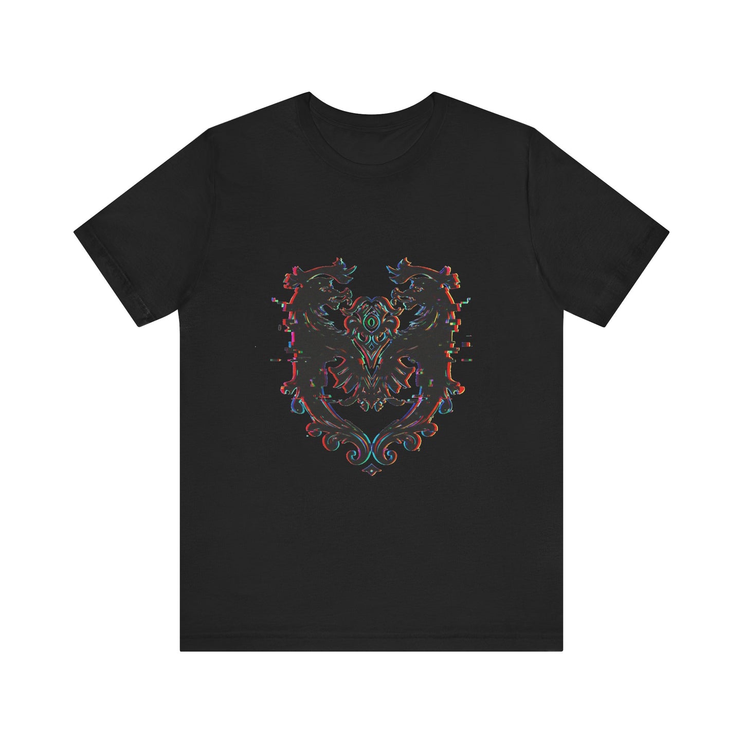 NOTGPT Heraldic Glitch Fusion Tee - Trendy Unisex Style