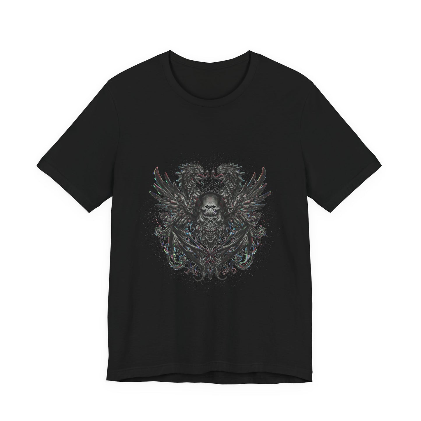 Glitch Heraldry Unisex Tee: Trendy Fusion