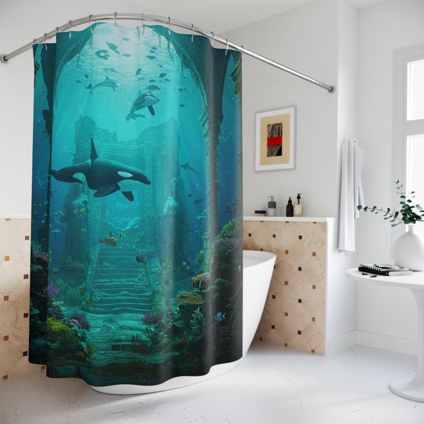 Atlantis Edge: Dive Into the Mystery Shower Curtain