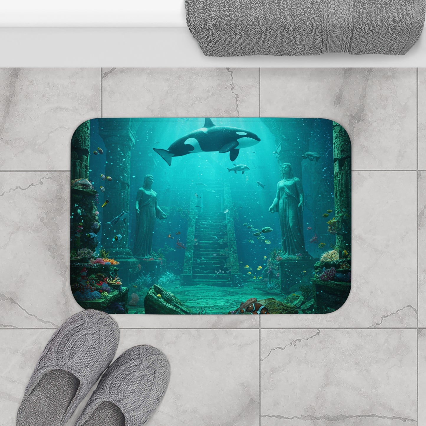 Atlantis Escape Bath Mat - Step into a Lost World