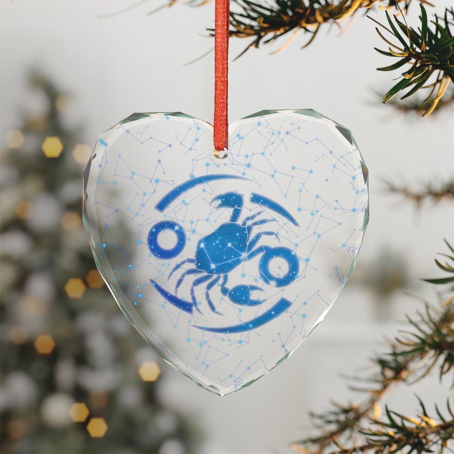 Cosmic Edge Cancer Zodiac Crystal Ornament