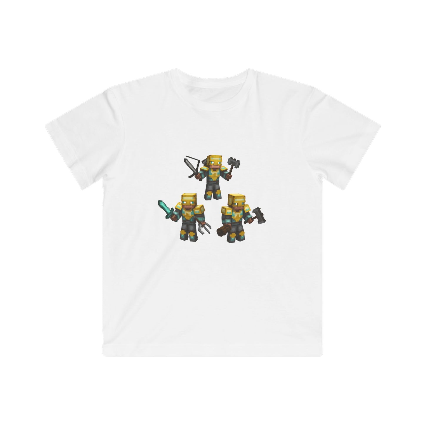 Pixel Power Play Kids' Tee - Mine Warriors-Inspired Design