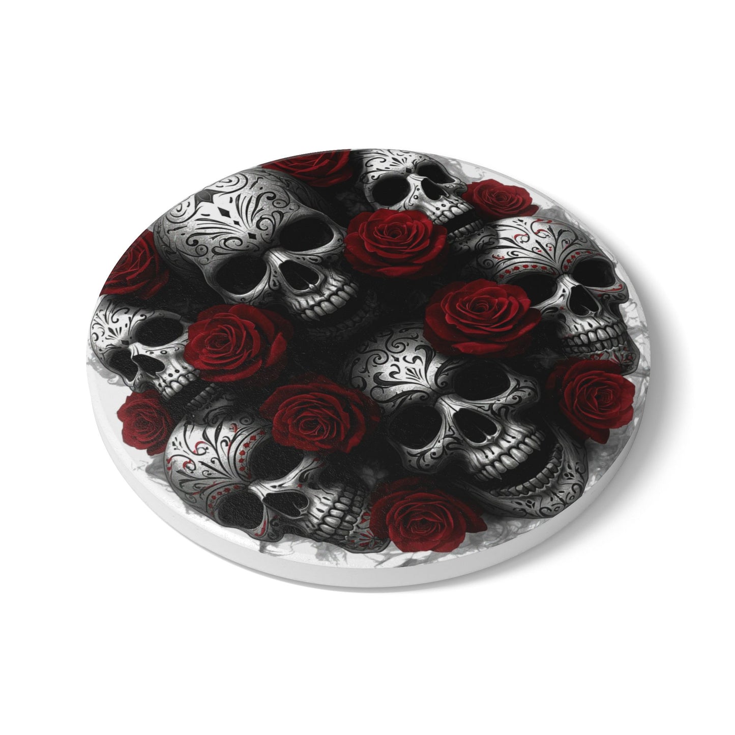 LaCatrina Edge: Dark Elegance Ceramic Coaster