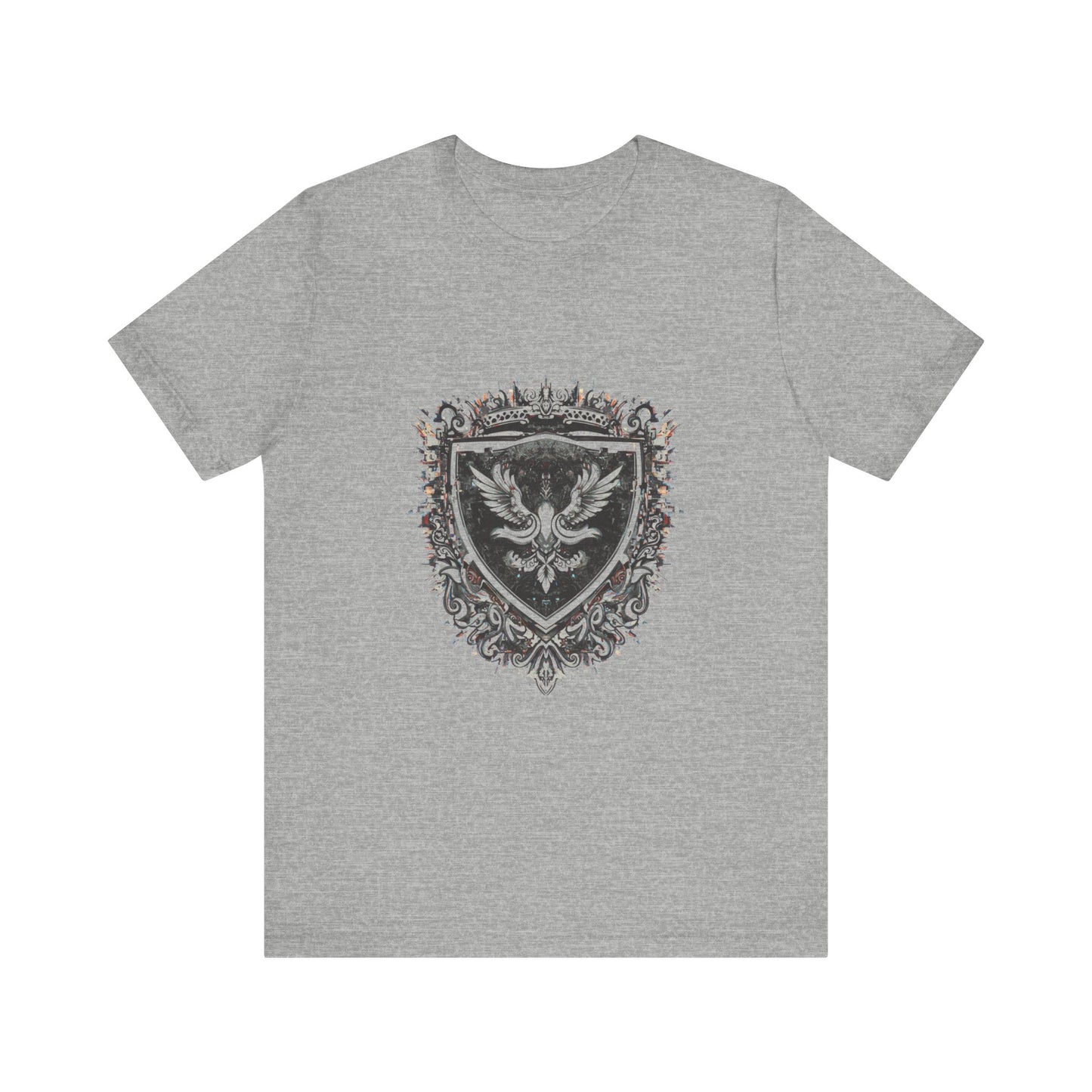 Glitch Heraldry Fusion Tee - Trendy Unisex Style